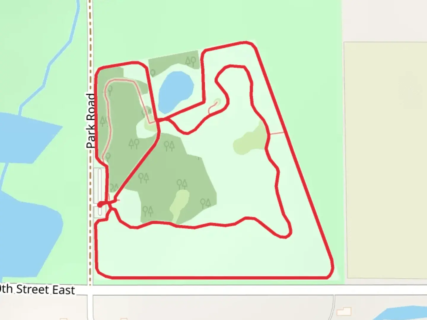 An image depicting the trail Cleary Lake and Dog Park Loop and its surrounding area.