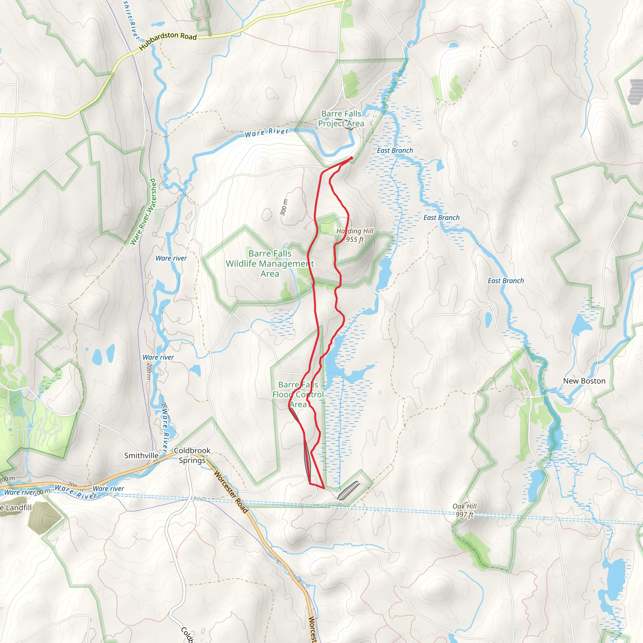Parker Cemetery to Hardilng Hill Loop Trail mobile static map
