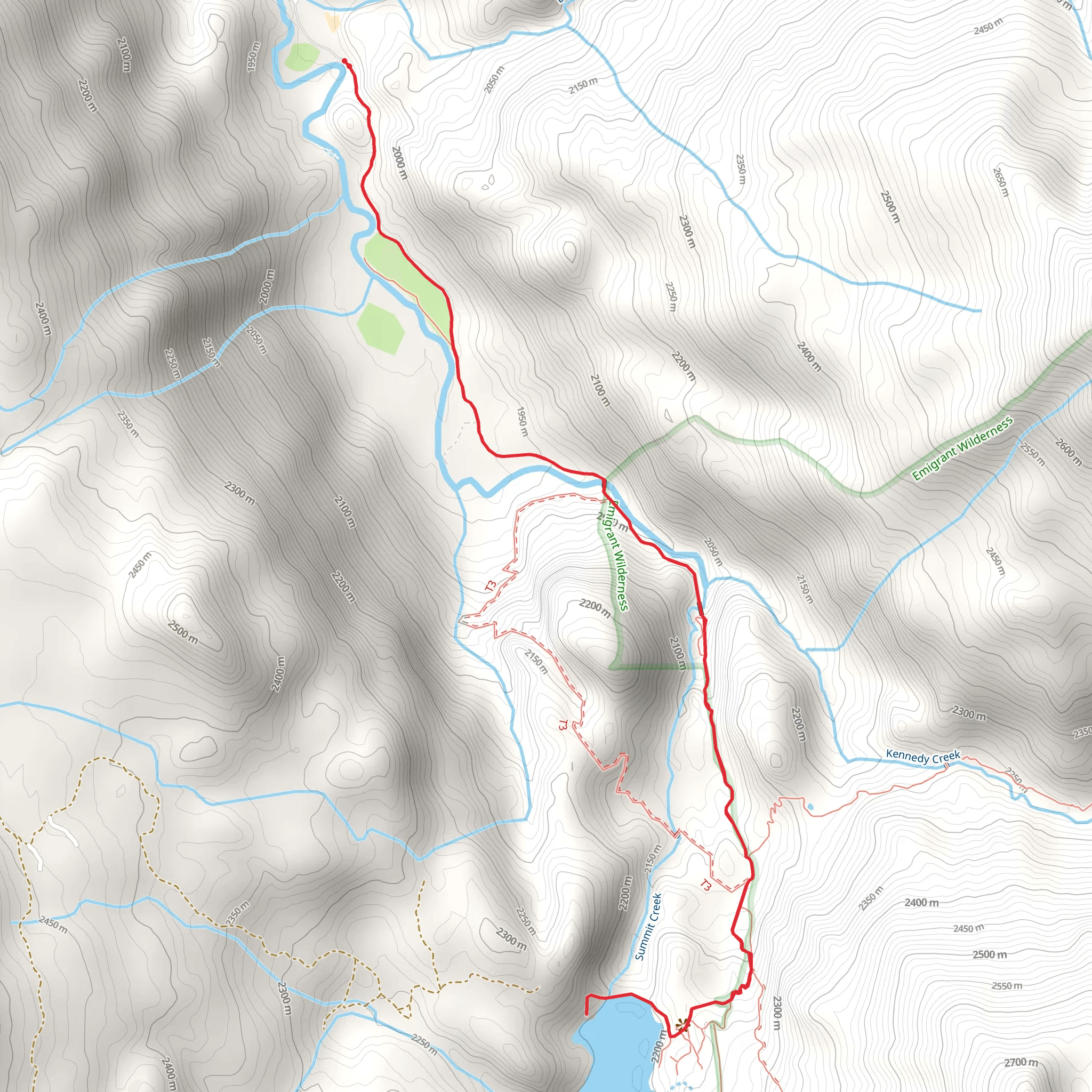 Relief Reservoir Trail mobile static map
