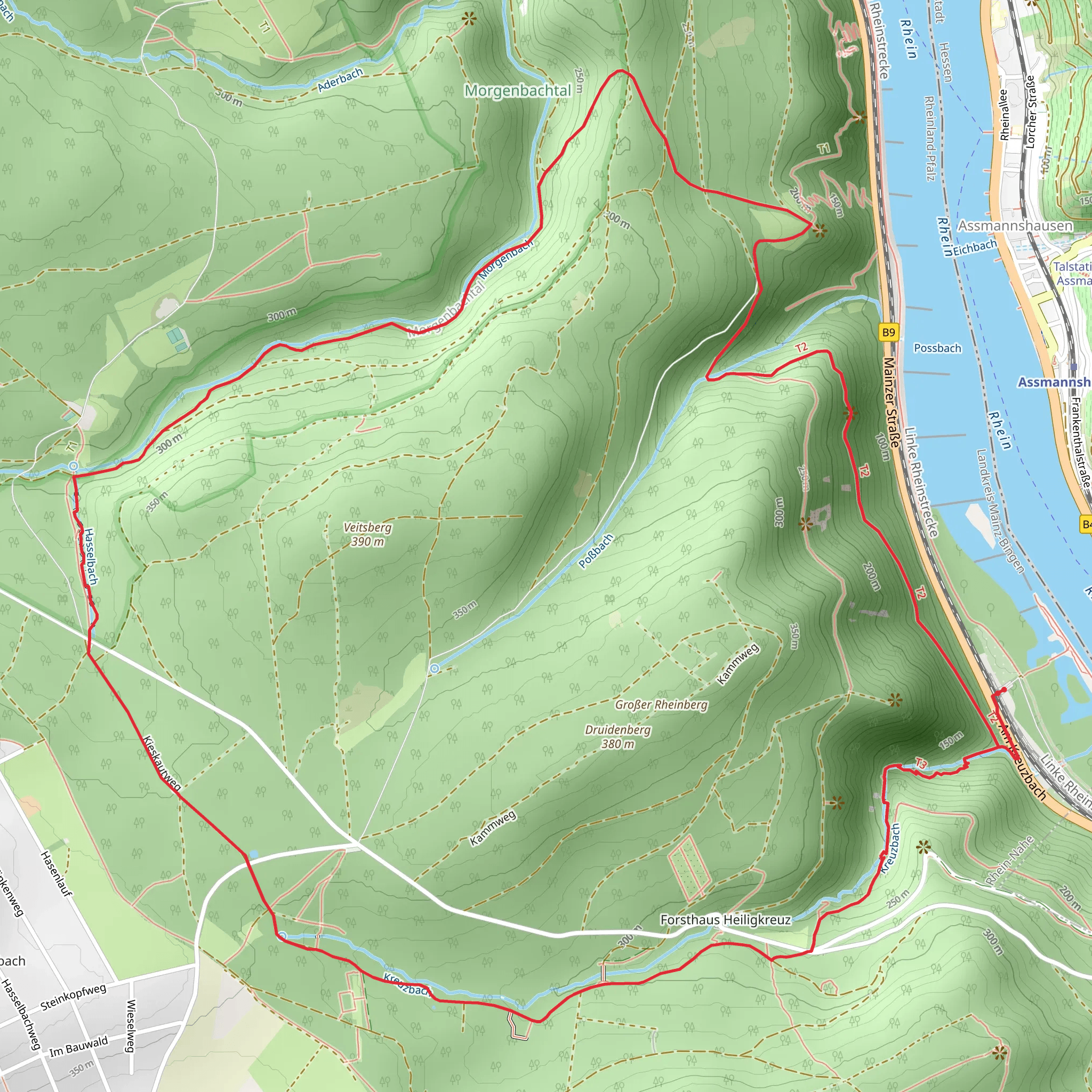Kreuzbach via Nahehoehenweg mobile static map