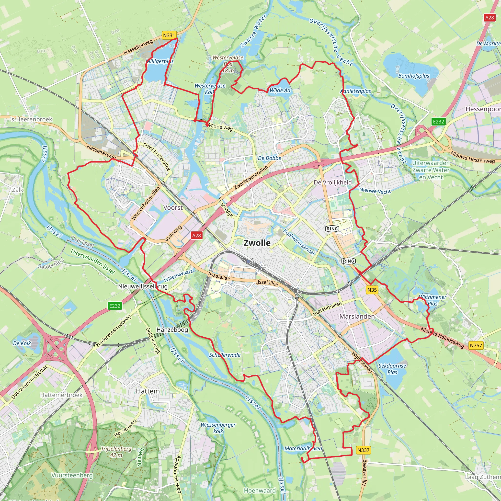 Vreugderijkerpad, Agnietenbergpad and Schellerdijk Loop mobile static map