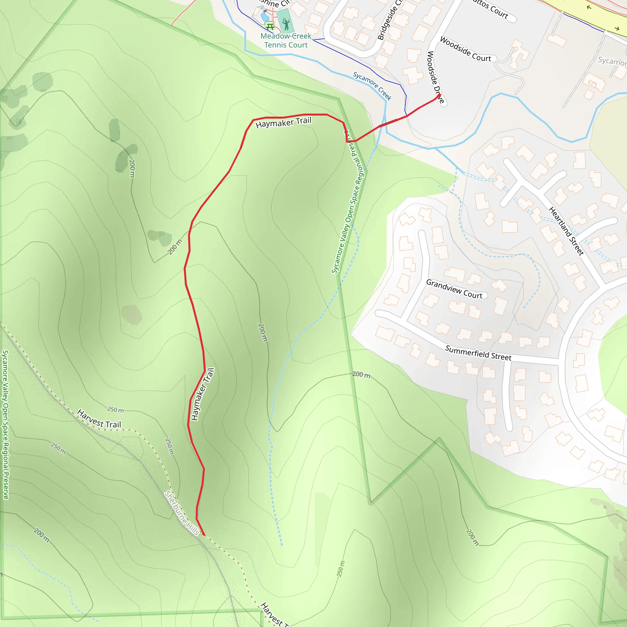 Haymaker Trail mobile static map