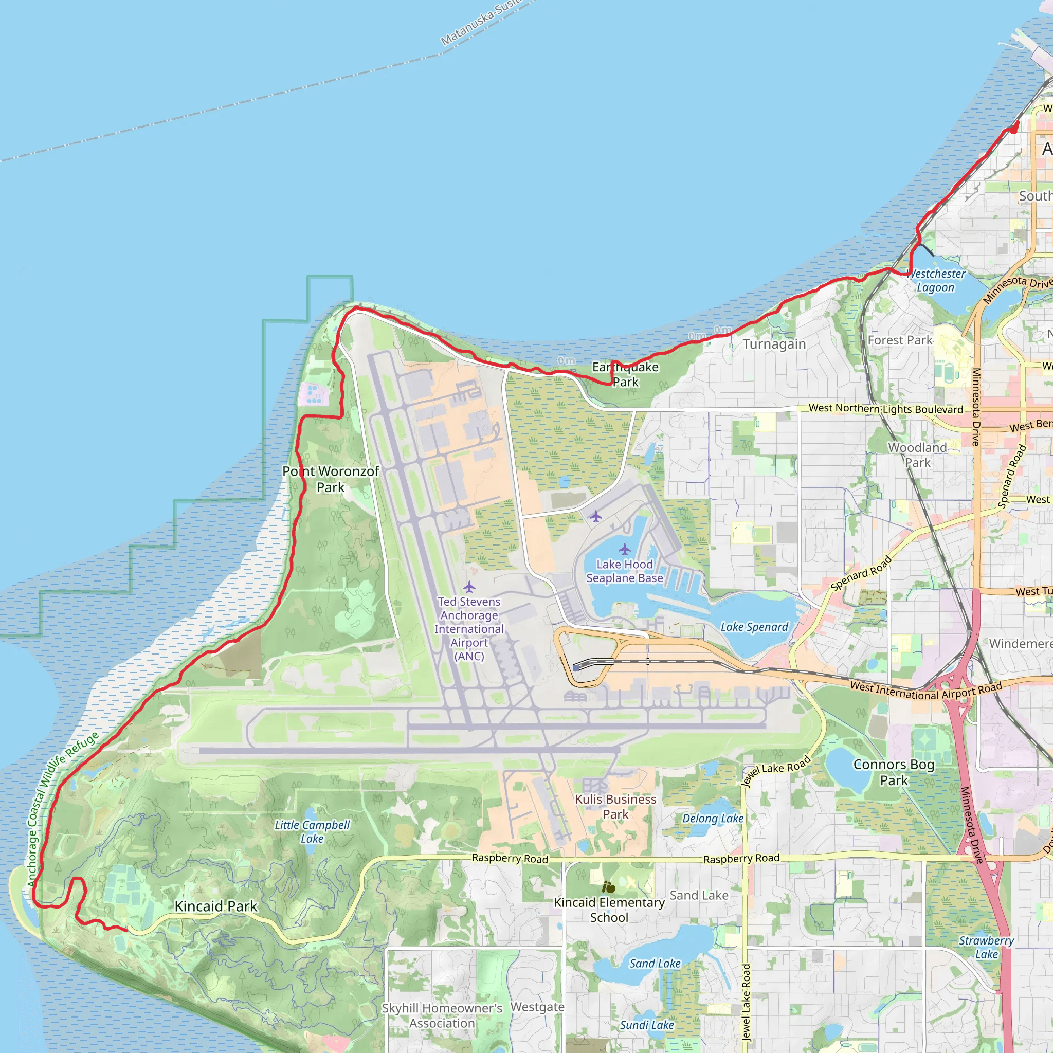 Tony Knowles Coastal Trail mobile static map