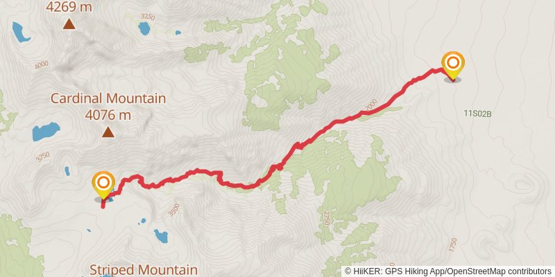 Taboose Pass Trail stage 2 Map