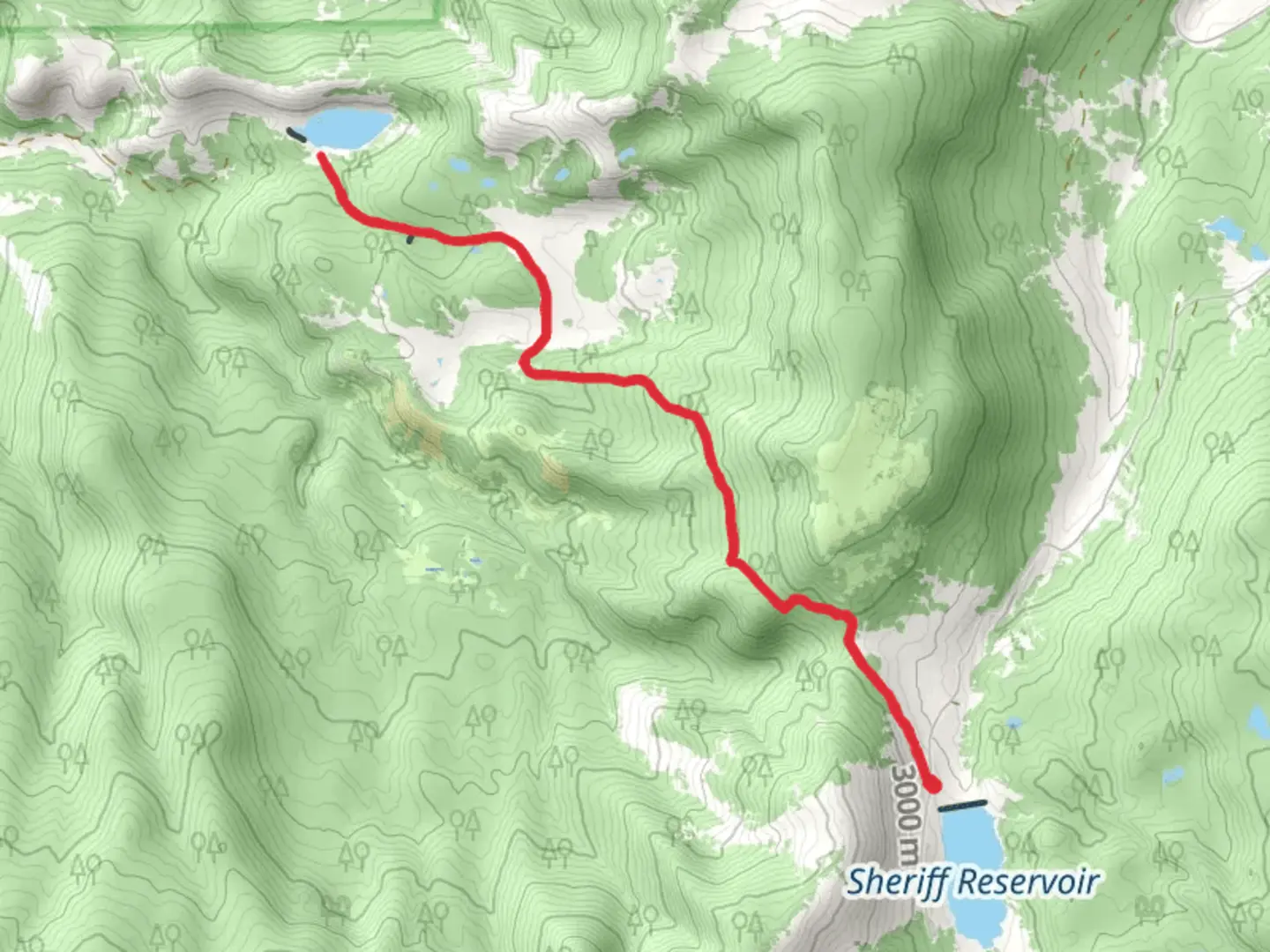 An image depicting the trail Bunker Basin Trail and its surrounding area.