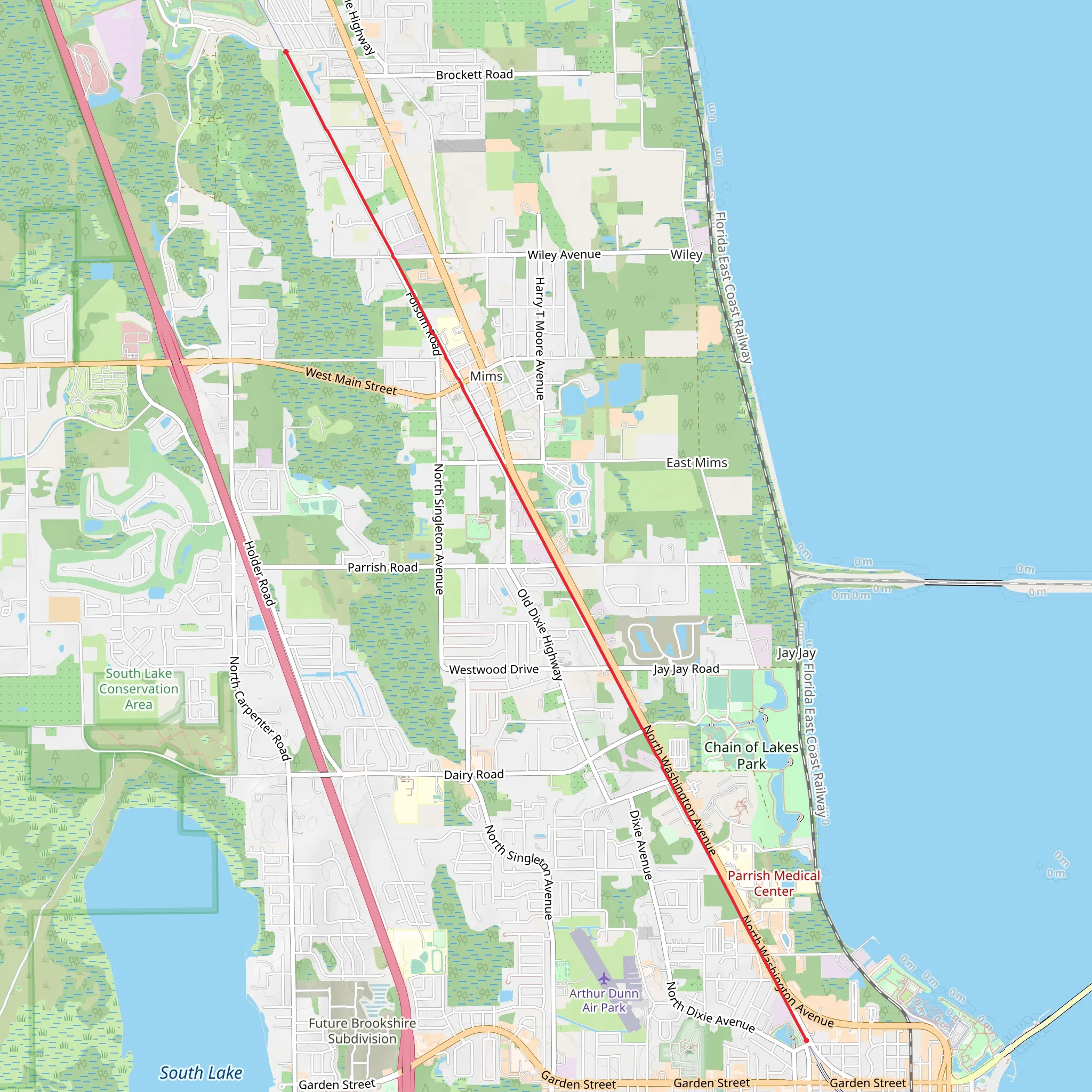 East Regional Rail Trail mobile static map