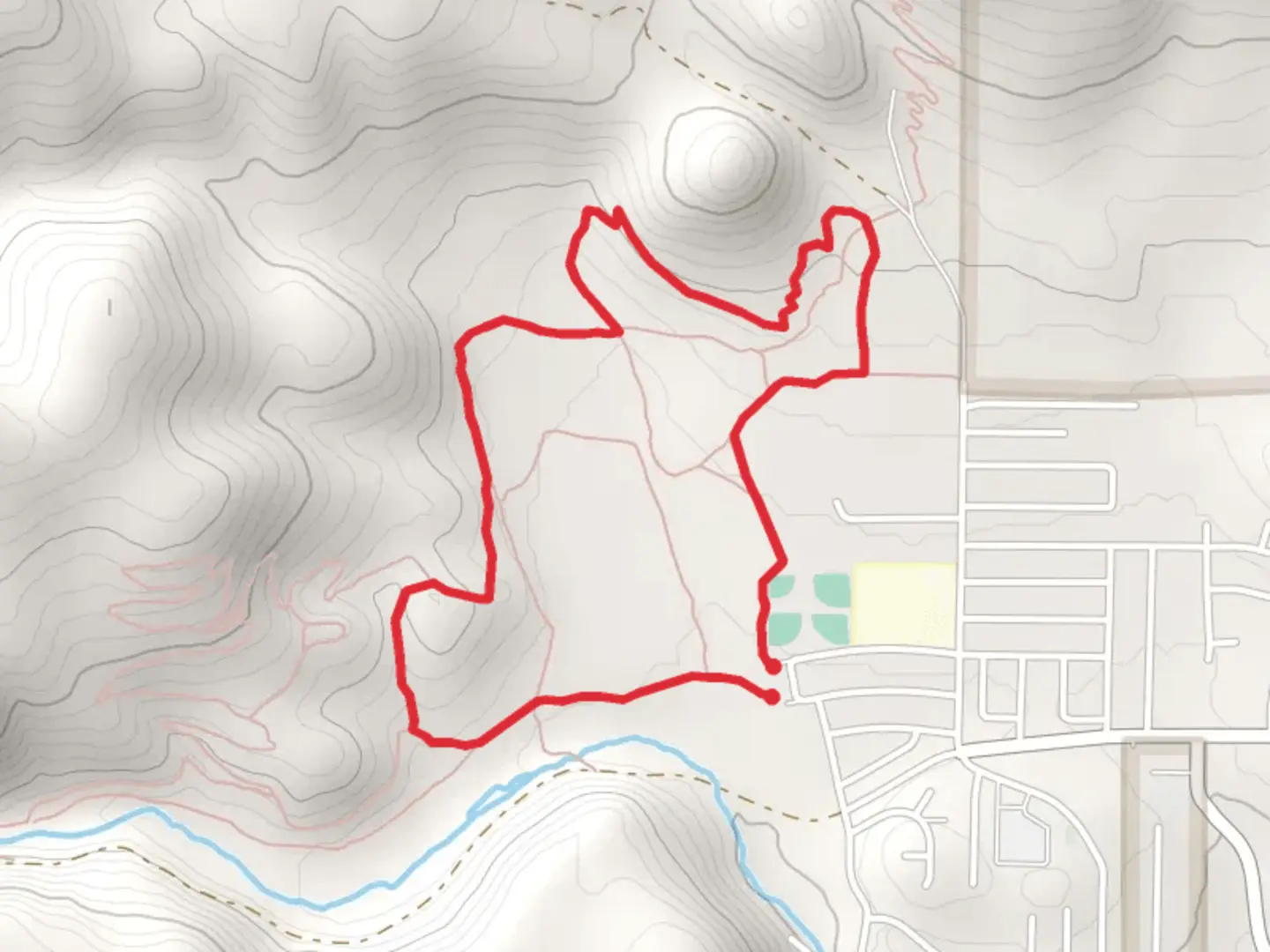 An image depicting the trail Bagwell Spring Loop and its surrounding area.