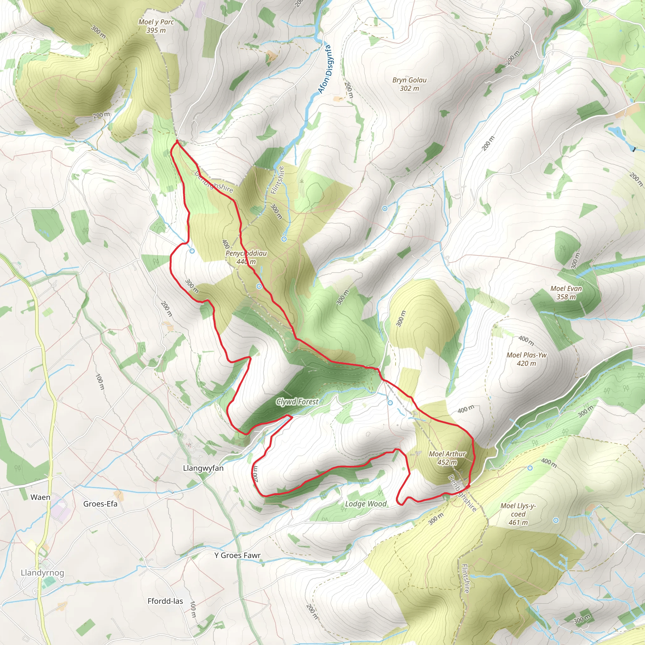 Moel Arthur mobile static map