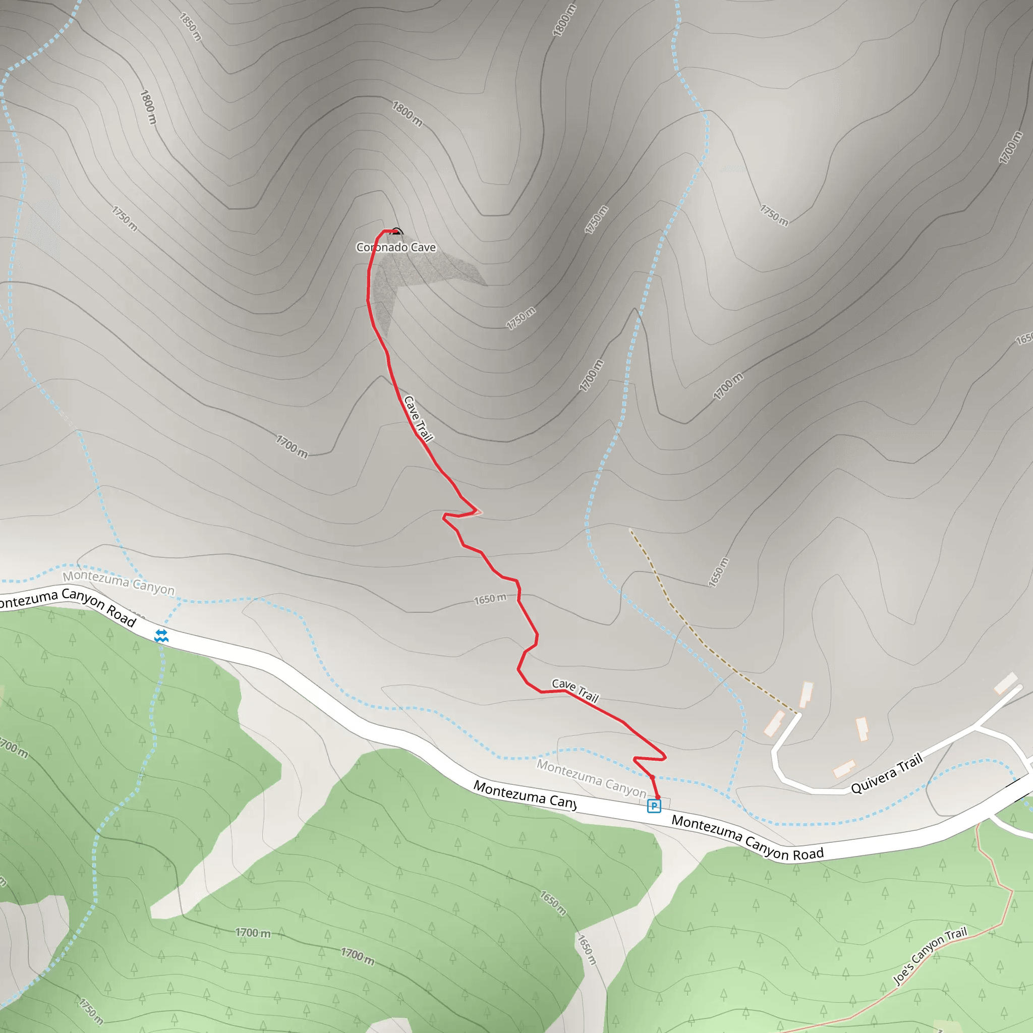 Coronado Cave Trail mobile static map