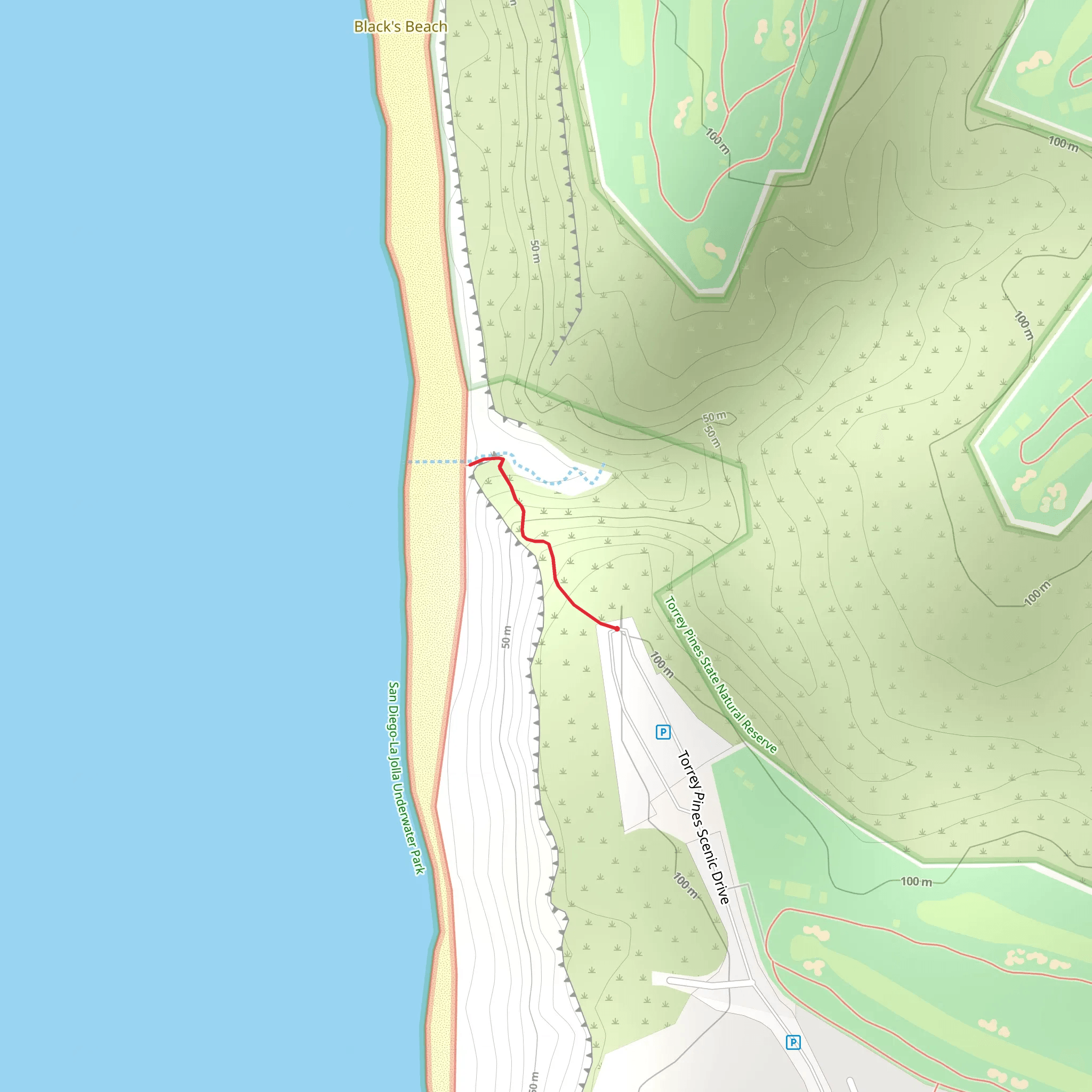 Torrey Pines Scenic Drive mobile static map