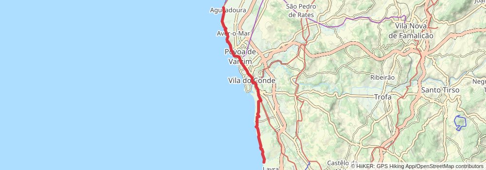 Camino Portugues da Costa stage 20 Map