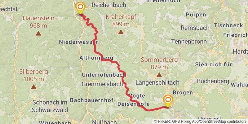 Querweg Lahr - Rottweil stage 4 Map