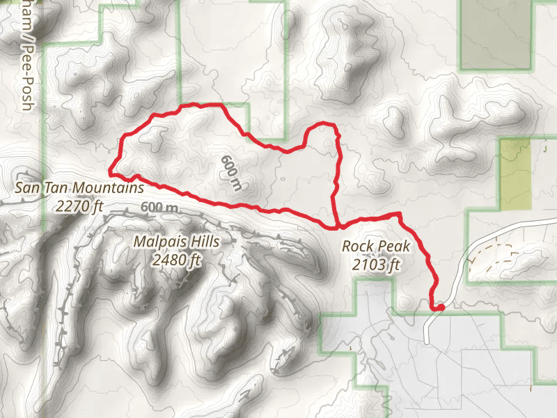 Rock Peak - San Tan - Malpais Loop Trail