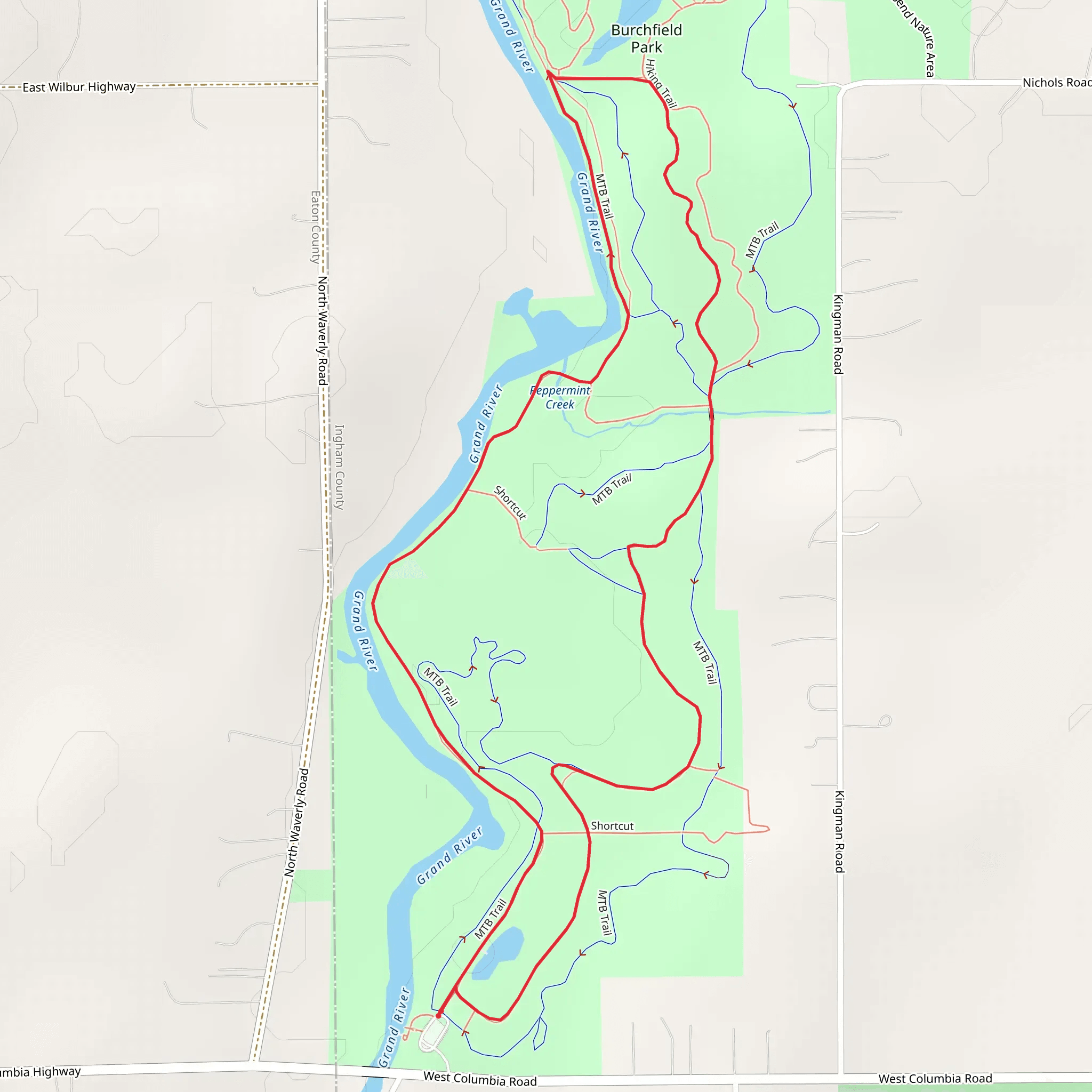 Loop Beside Grand River from West Columbia Road mobile static map