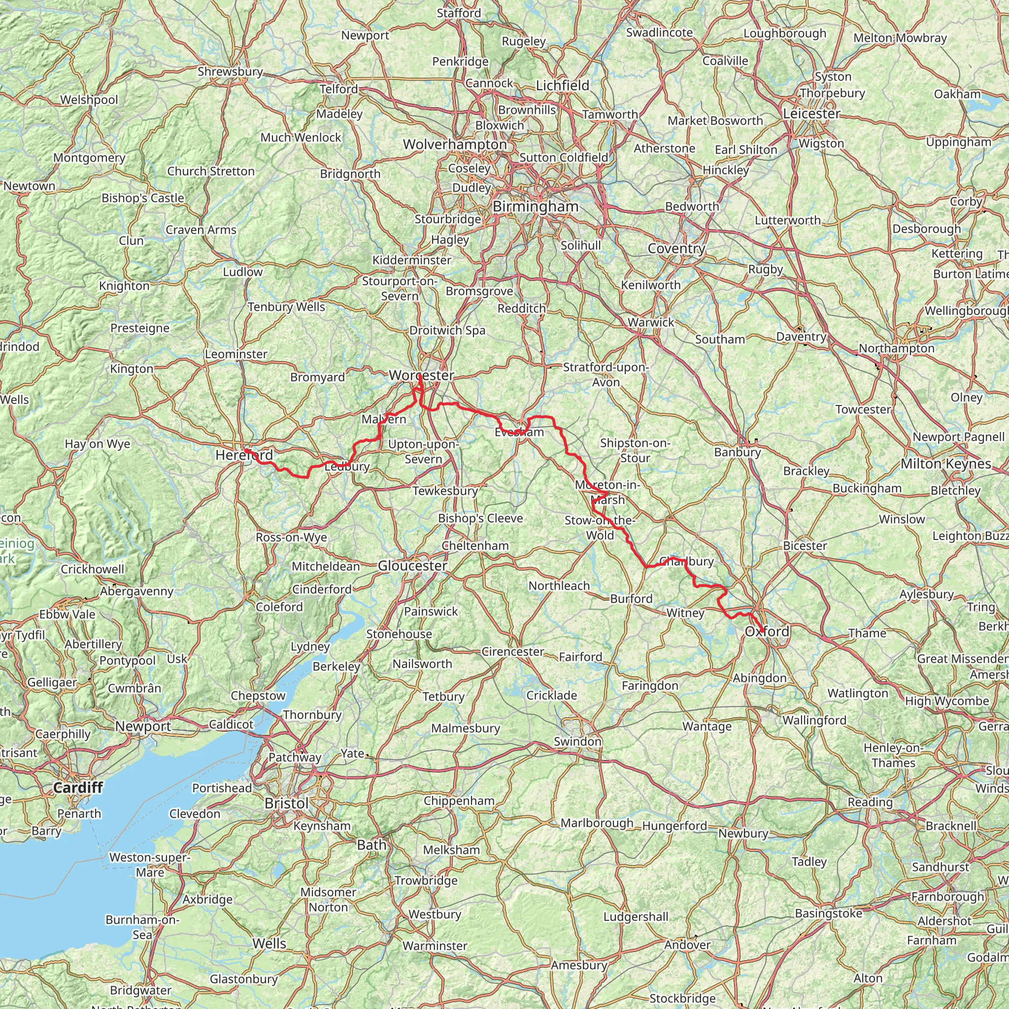 Wye to the Thames - Hereford to Oxford mobile static map