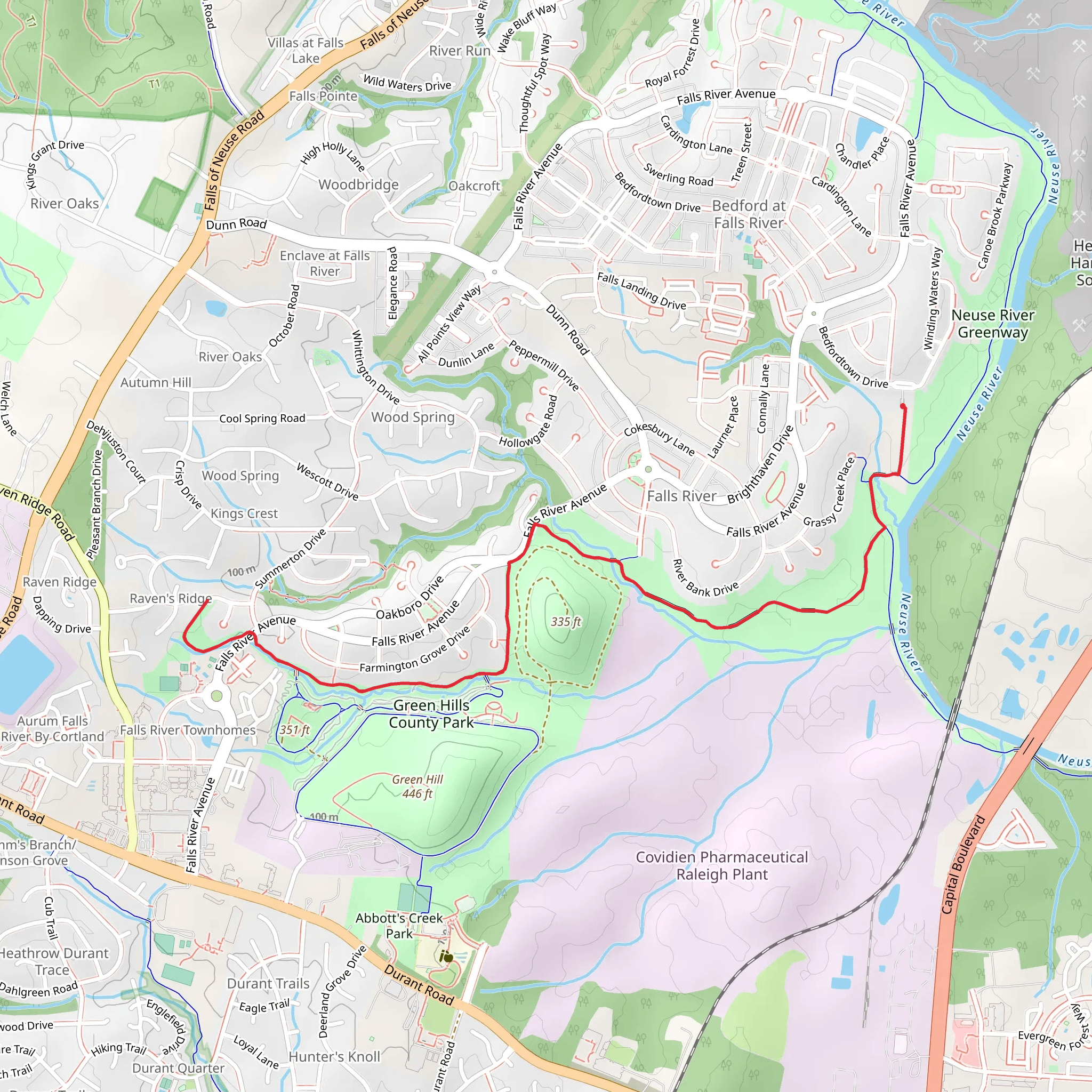 Abbotts Creek Trail mobile static map