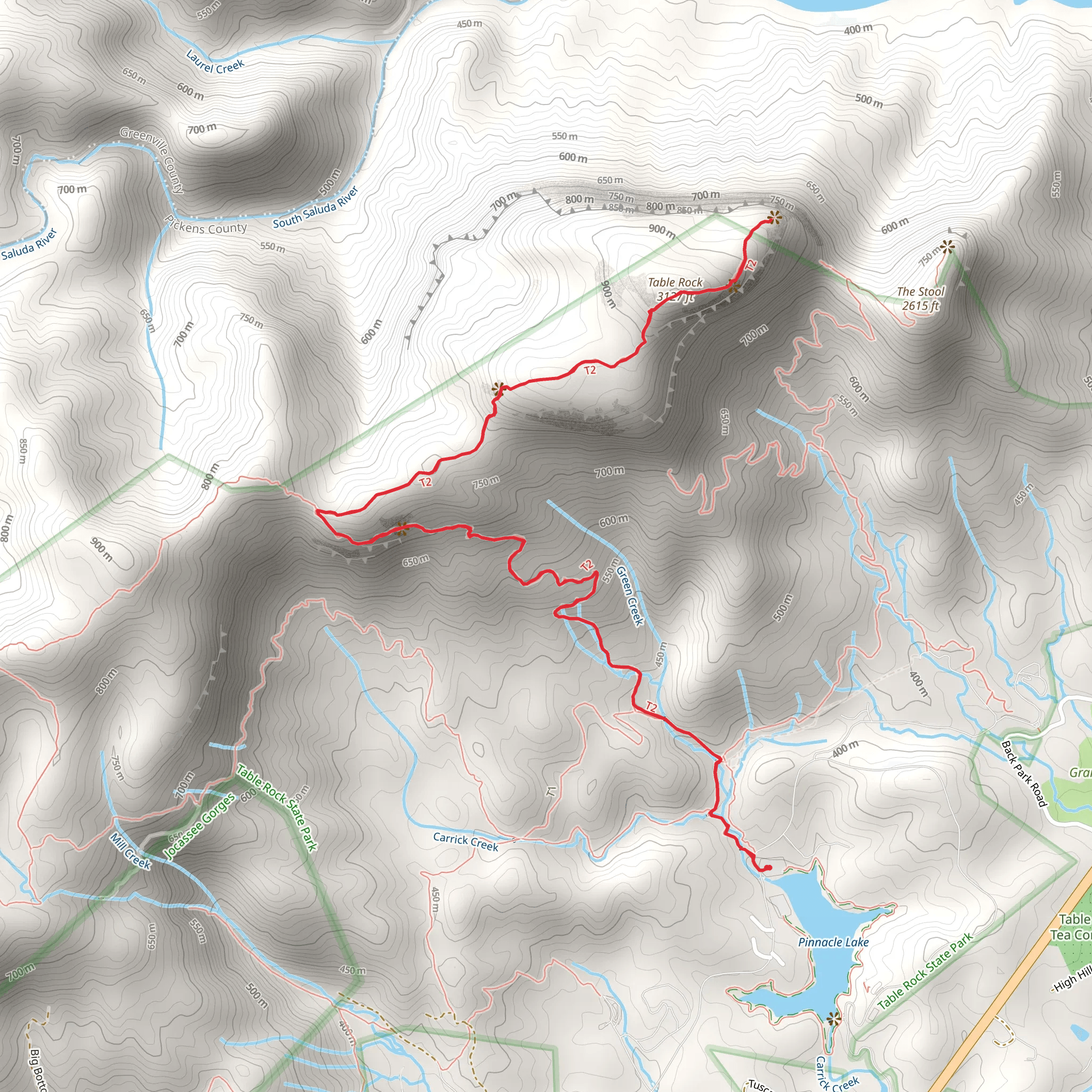 Table Rock Trail mobile static map