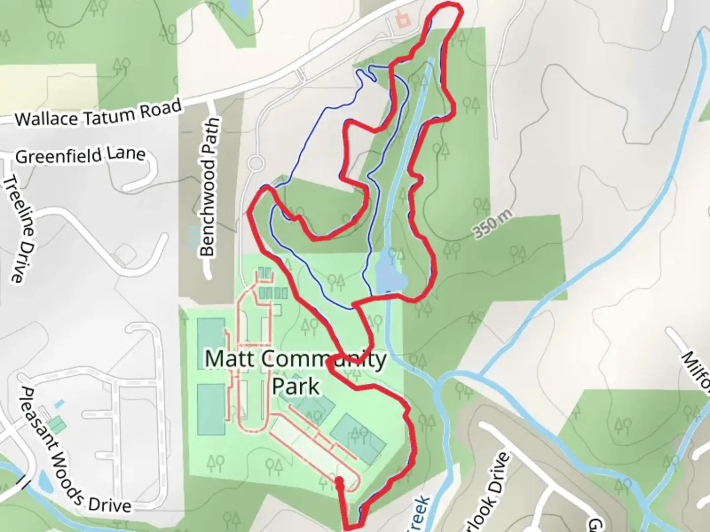 An image depicting the trail Matt Community Park Loop - North and its surrounding area.