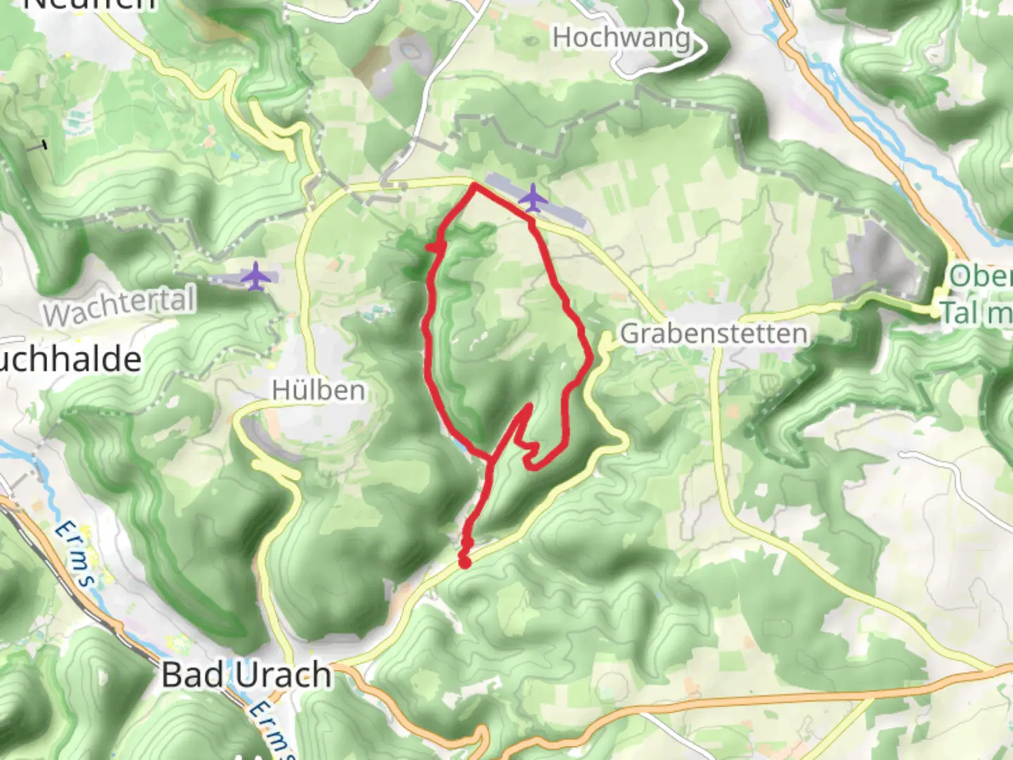 An image depicting the trail Lauereck, Heidenhraben and Kernzone Biospharengebiet Loop and its surrounding area.