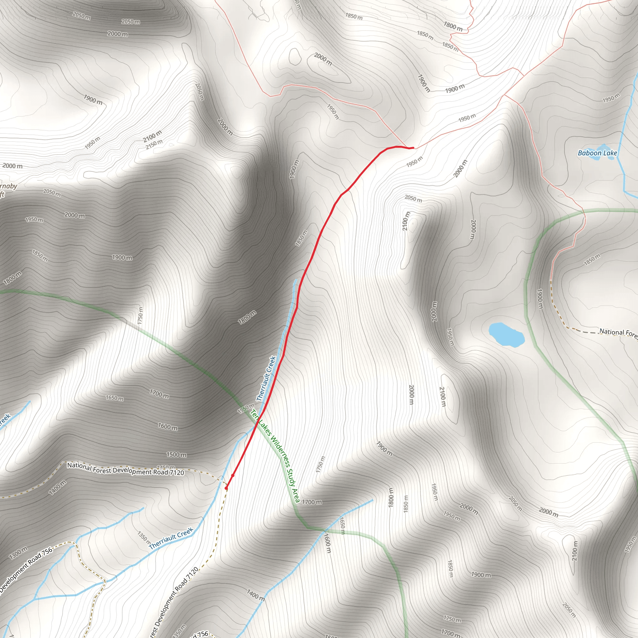 Therriault Pass Trail mobile static map