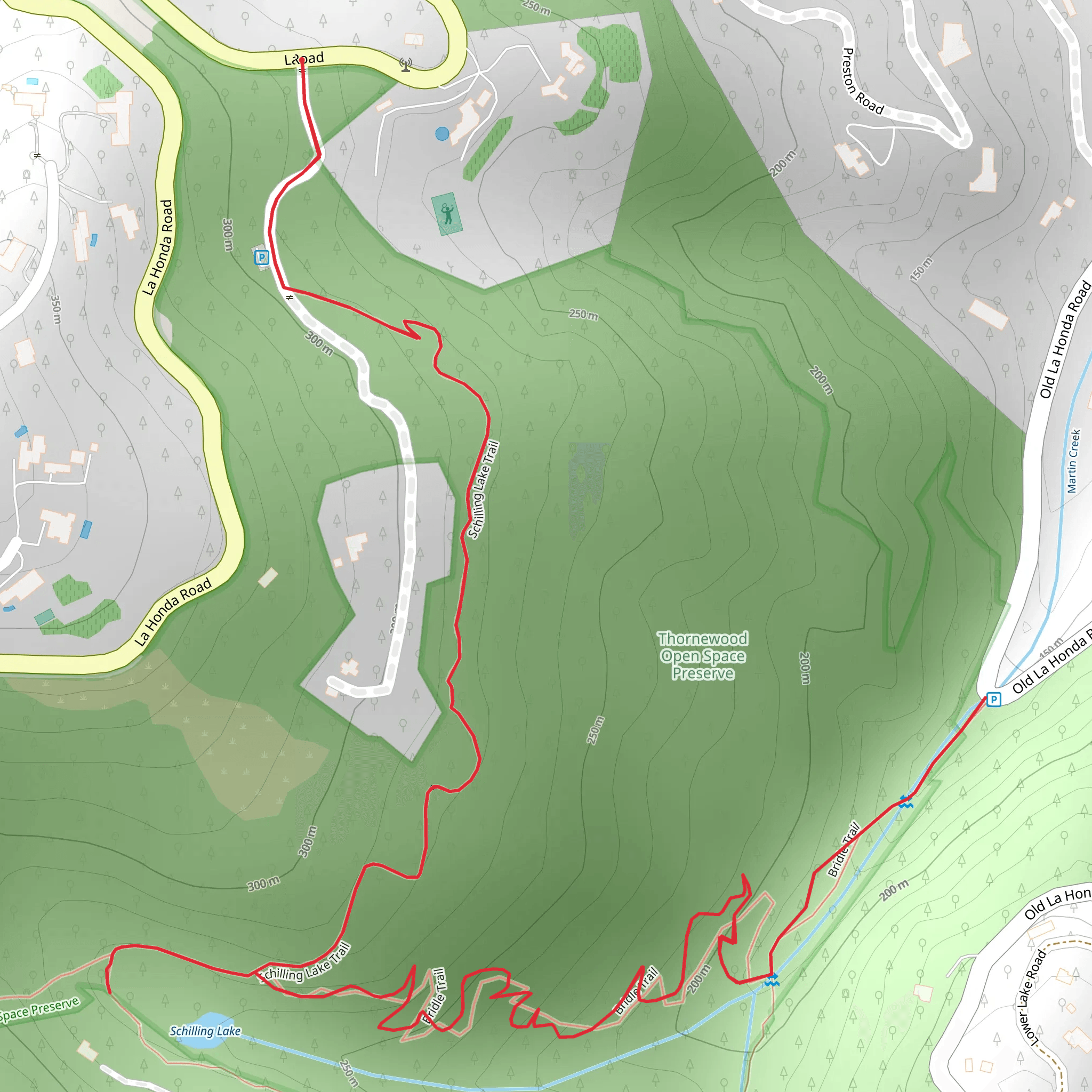 Schilling Lake and Bridle Trail mobile static map