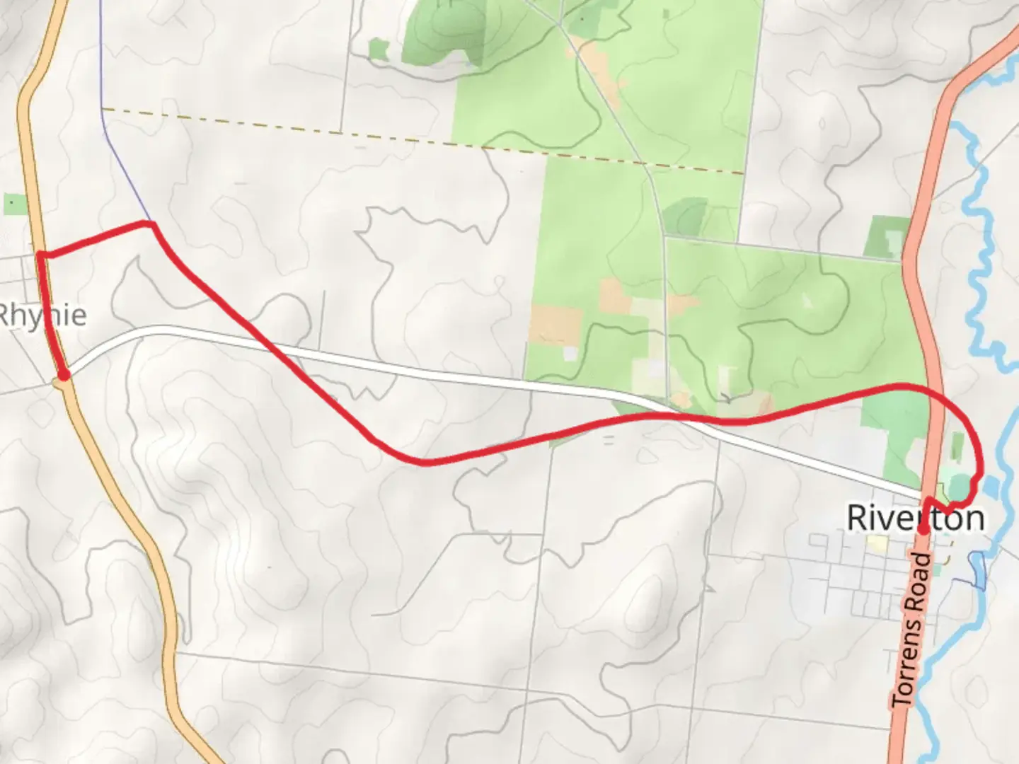 An image depicting the trail Riverton to Rhynie Short Walk and its surrounding area.