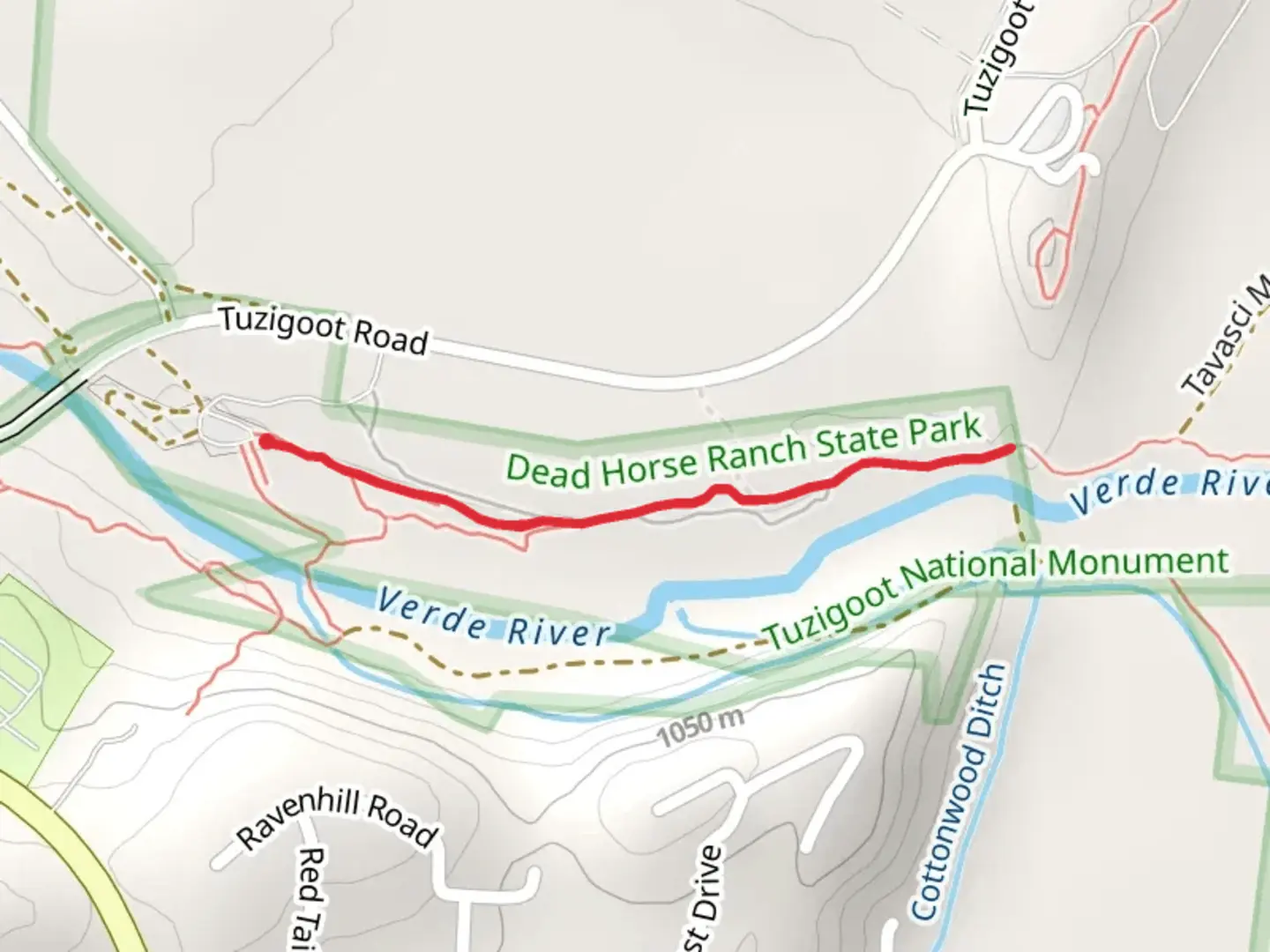 An image depicting the trail Verde River Walk and its surrounding area.