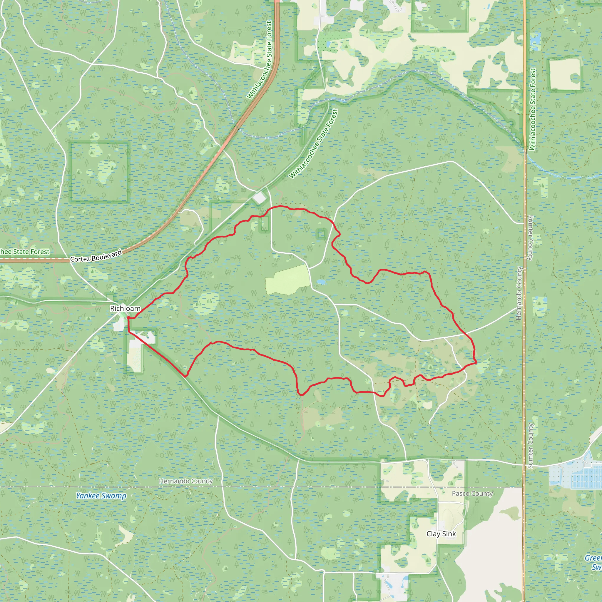 North-East Richloam Connector and Richloam East Loop Trail mobile static map