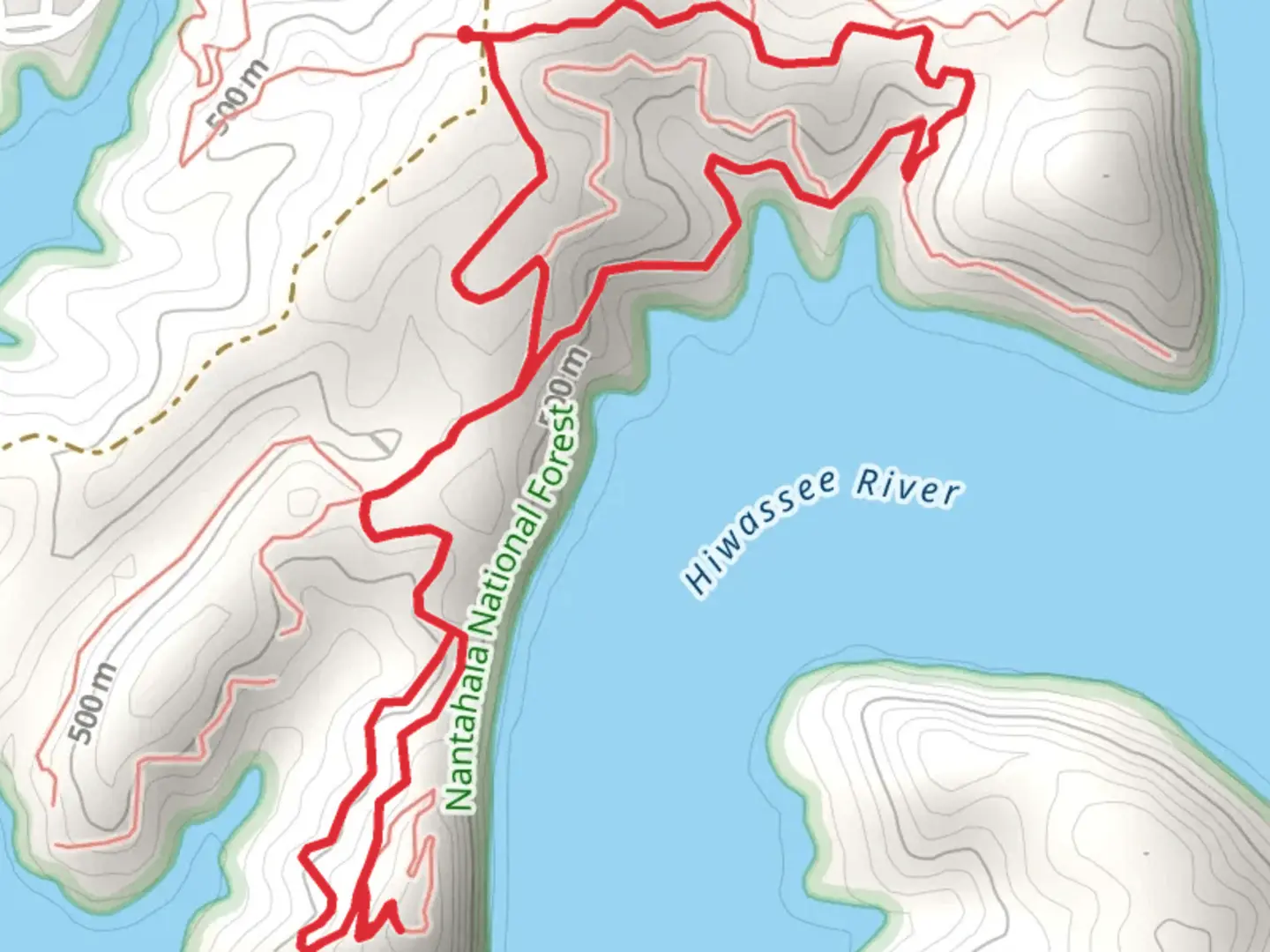 An image depicting the trail Notteley River Connector and Ramsey Bend South A Loop and its surrounding area.