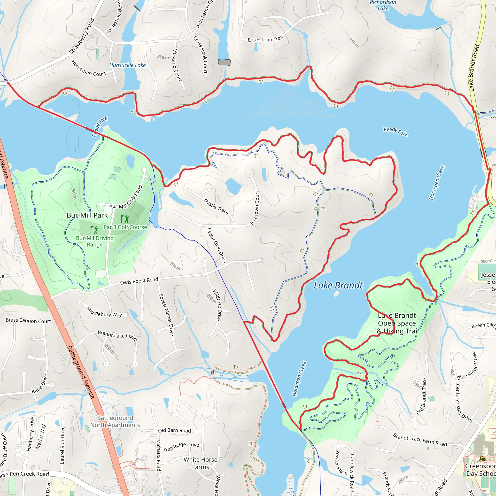 Lake Brandt Loop mobile static map