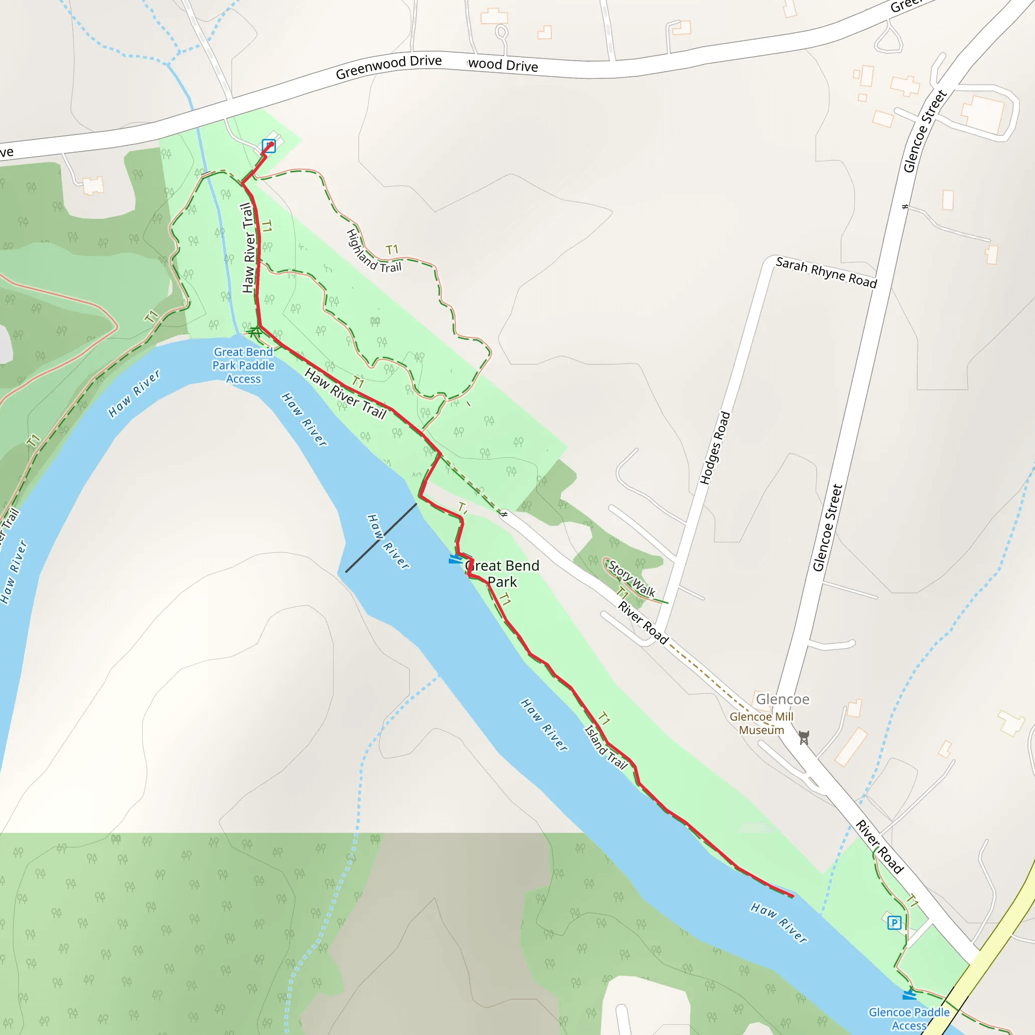 Haw River Walk mobile static map
