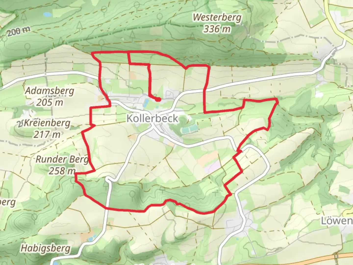 An image depicting the trail Hellberg-Pfad Loop and its surrounding area.