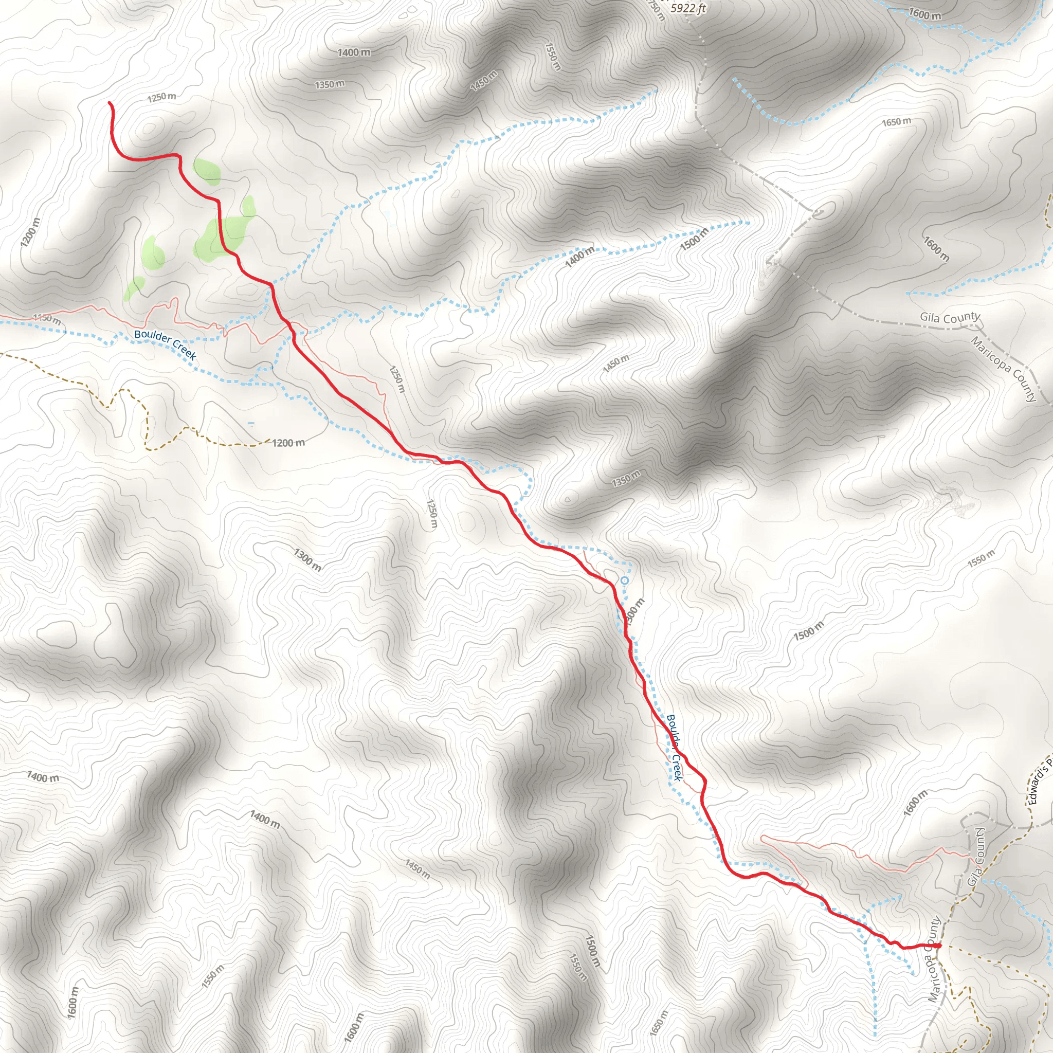 Boulder Creek Trail mobile static map