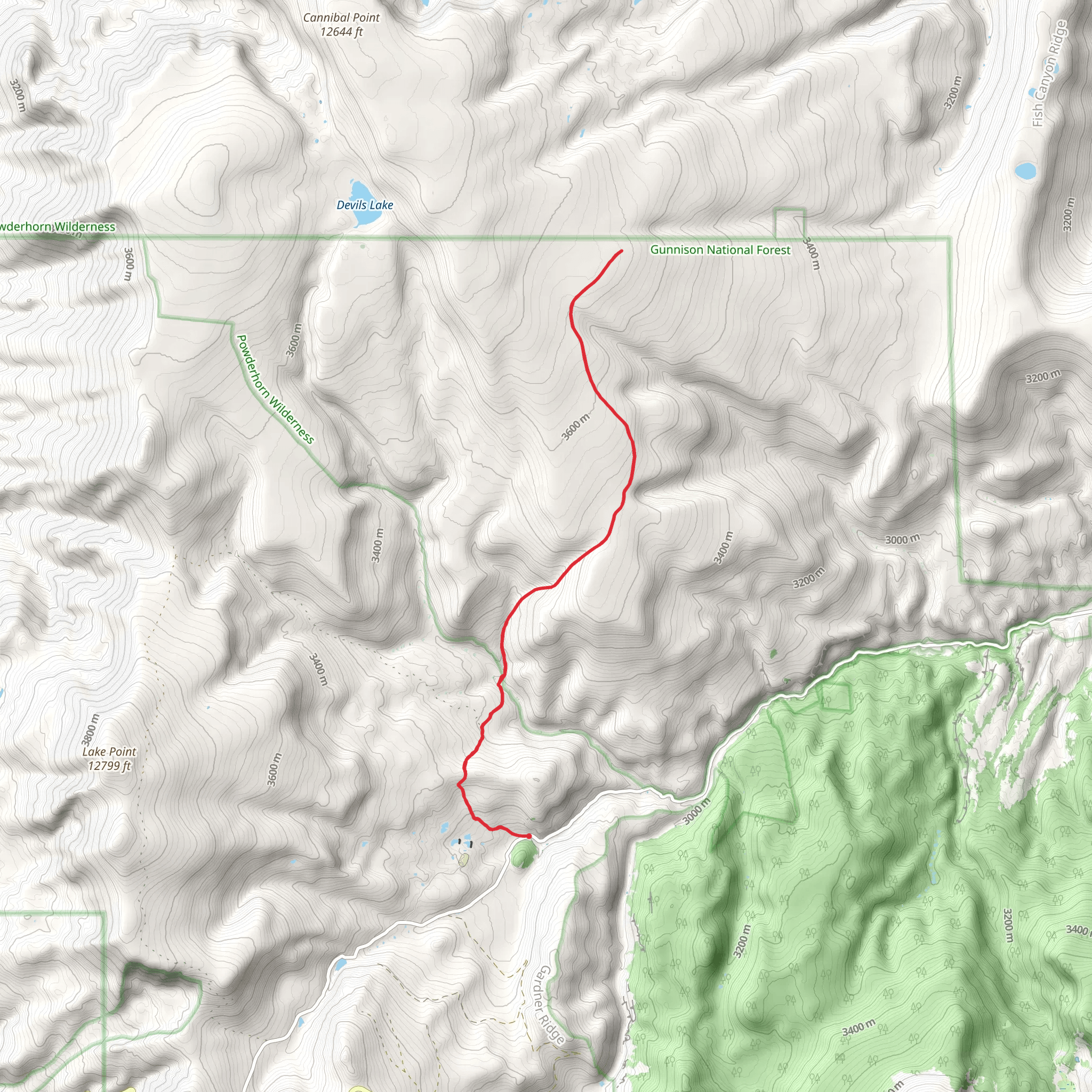 Calf Creek Plateau Trail mobile static map