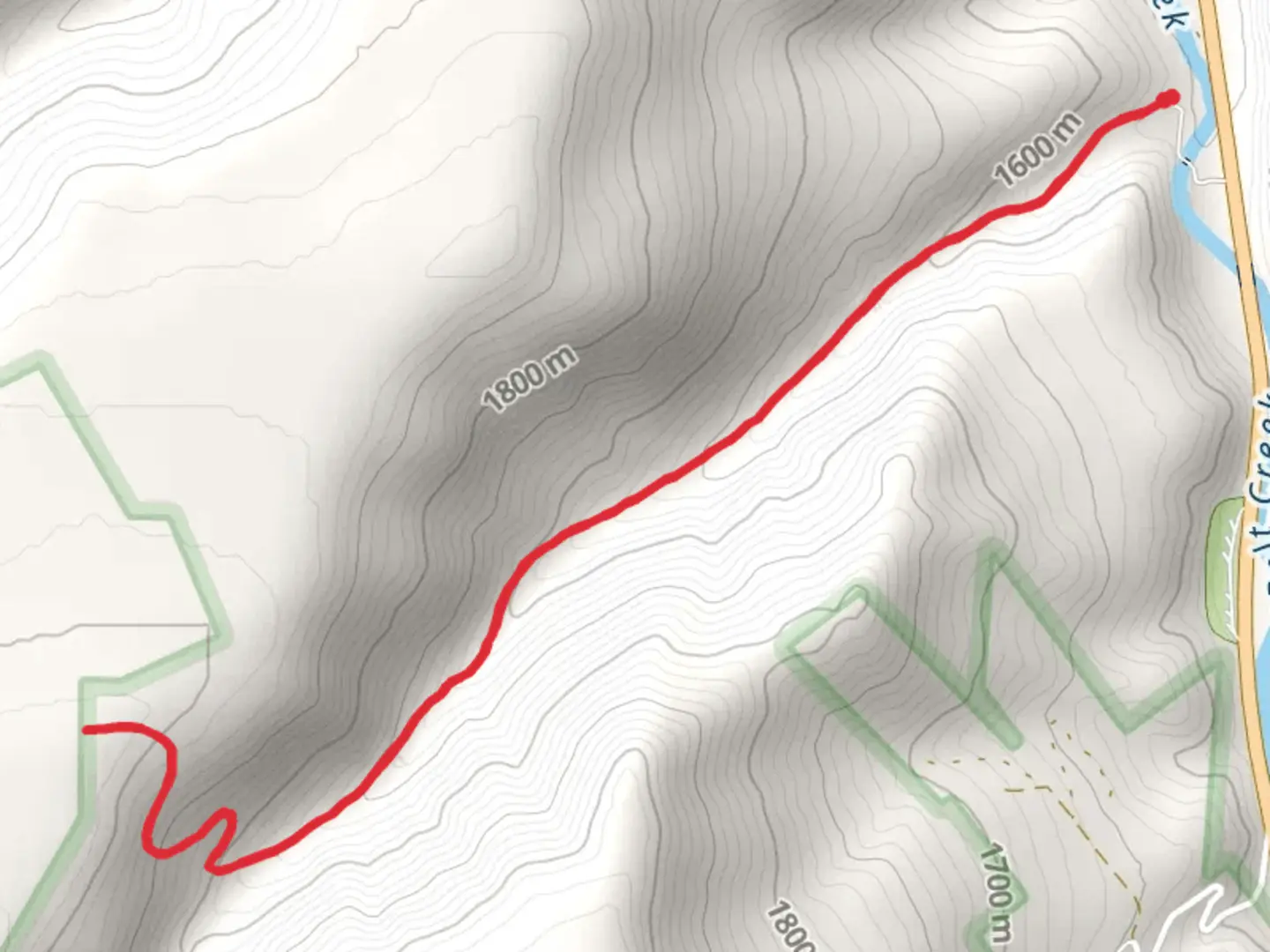 An image depicting the trail Crawford Creek Trail and its surrounding area.