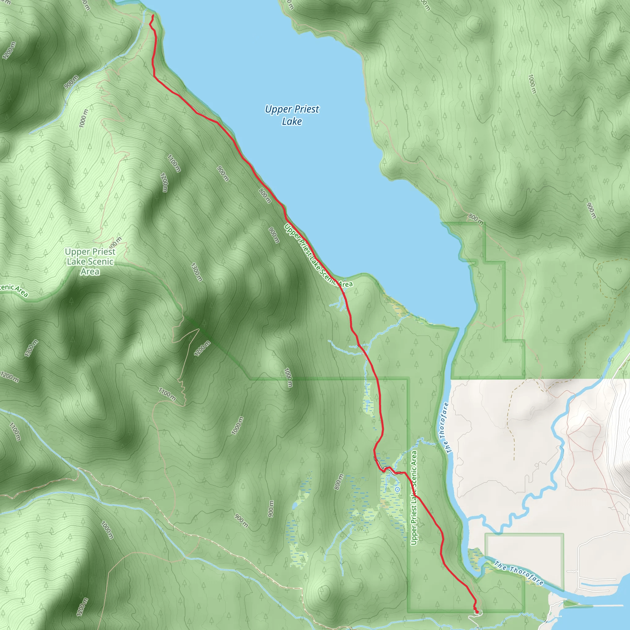 Upper Priest Lake via Navigation Trail mobile static map