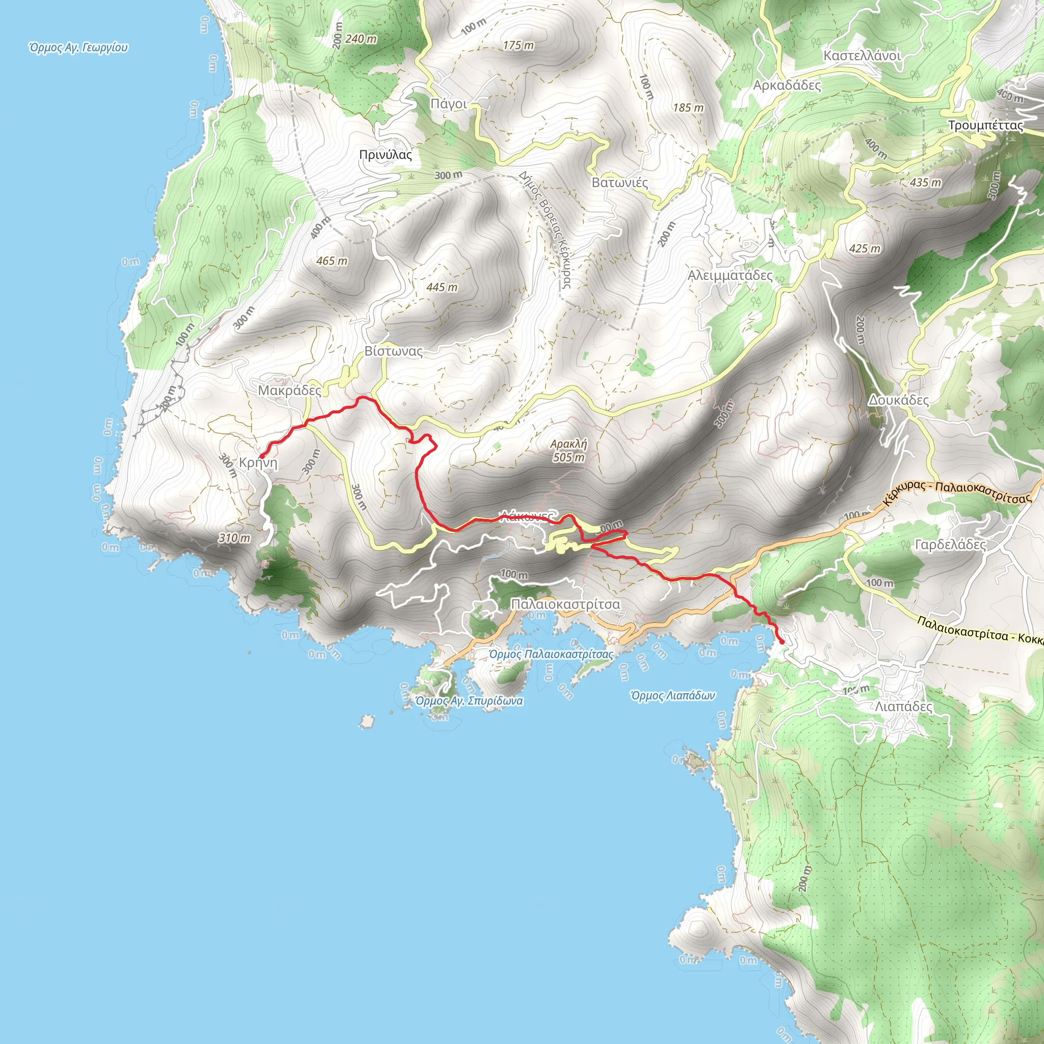 Krini - Angelokastro Walk - Liapades - Krini - Part 1 mobile static map