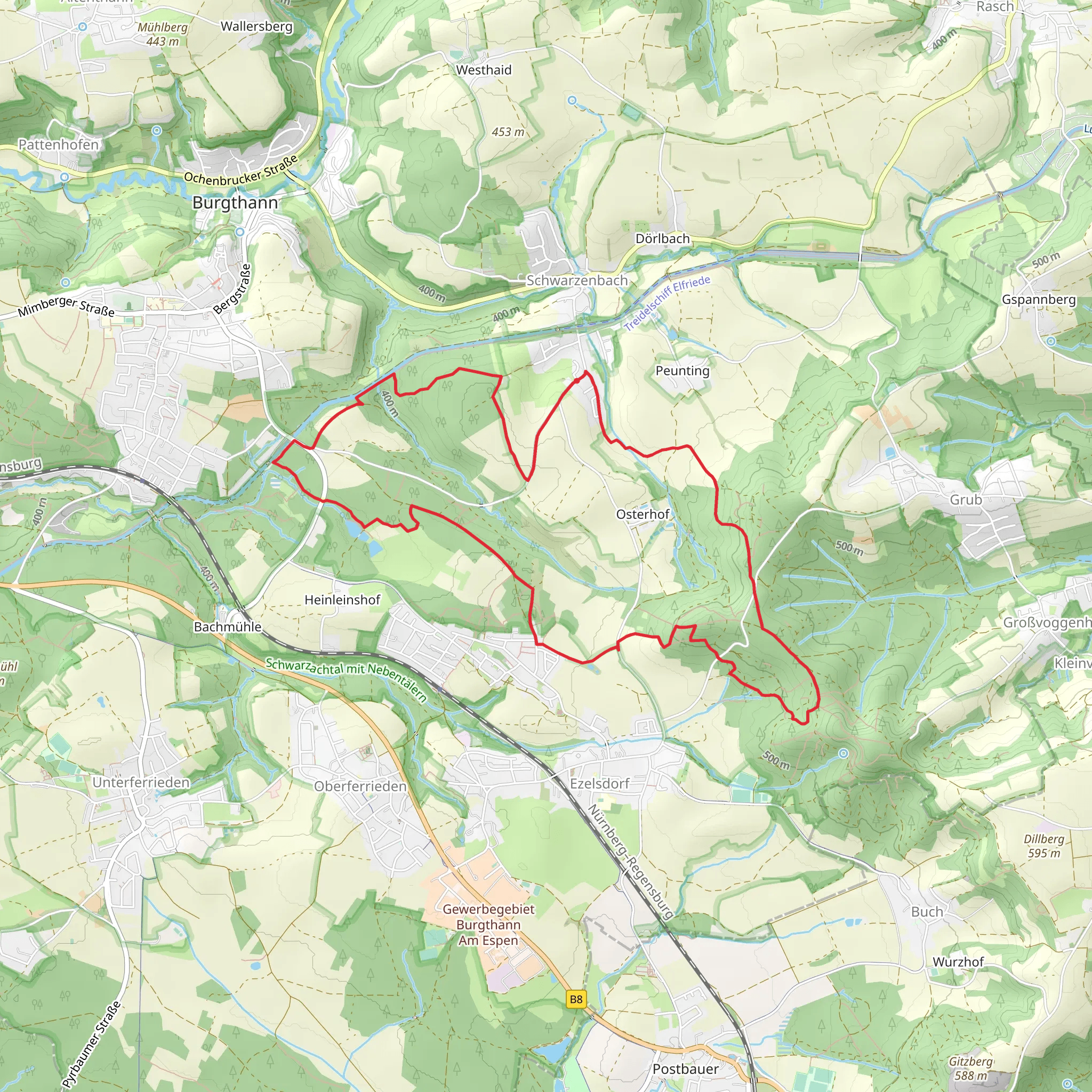Burgthann and Eppeleinsweg mobile static map
