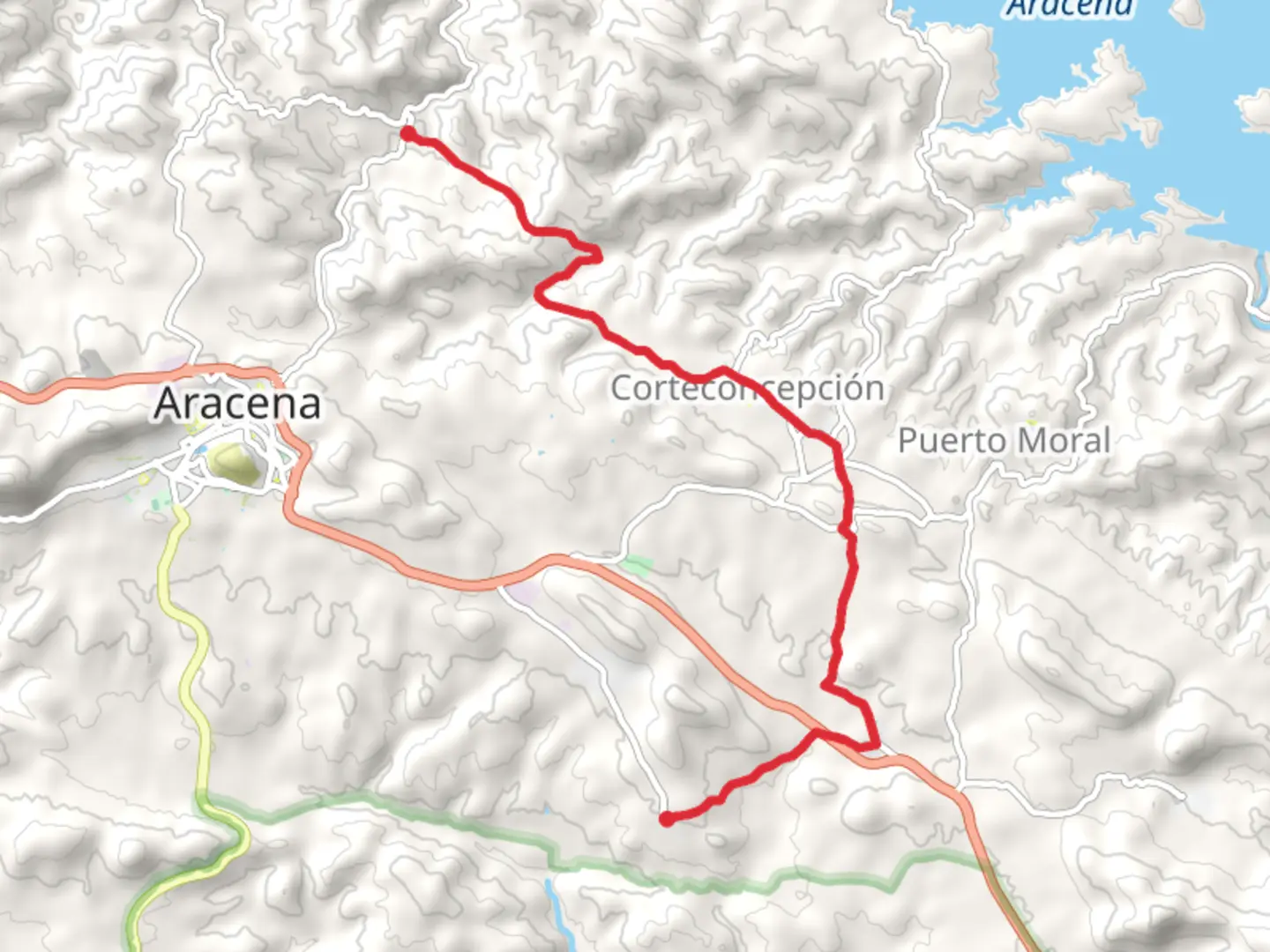 An image depicting the trail Jabuguillo - Carboneras and its surrounding area.