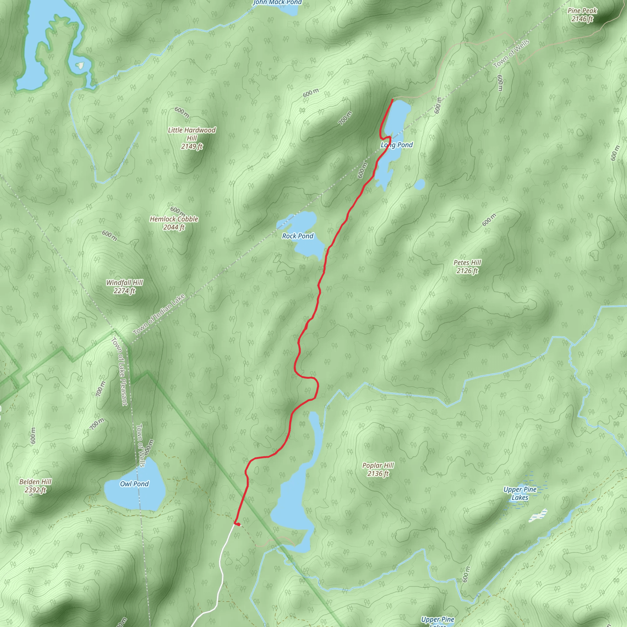 Long Pond Trail via Elm Lake Road mobile static map