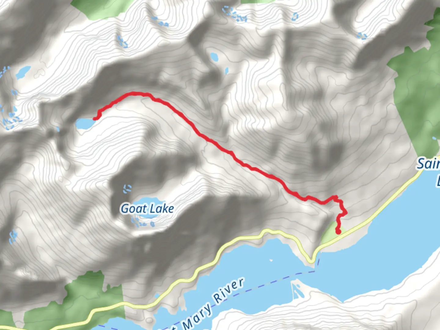 An image depicting the trail Otokomi Lake via Rose Creek Trail and its surrounding area.