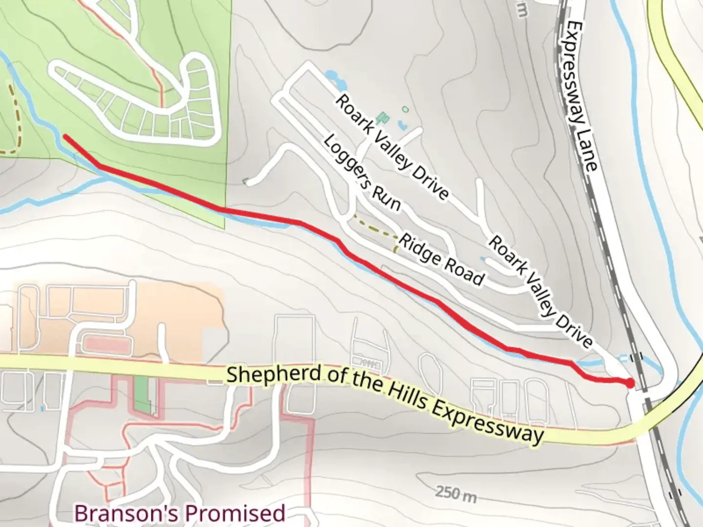 An image depicting the trail Waterfall Hiking Trail and its surrounding area.