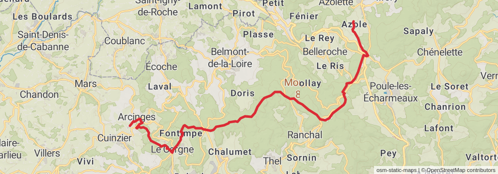 Camino Strasbourg-Saint Jean Pied de Port via Le Puy stage 33 Map