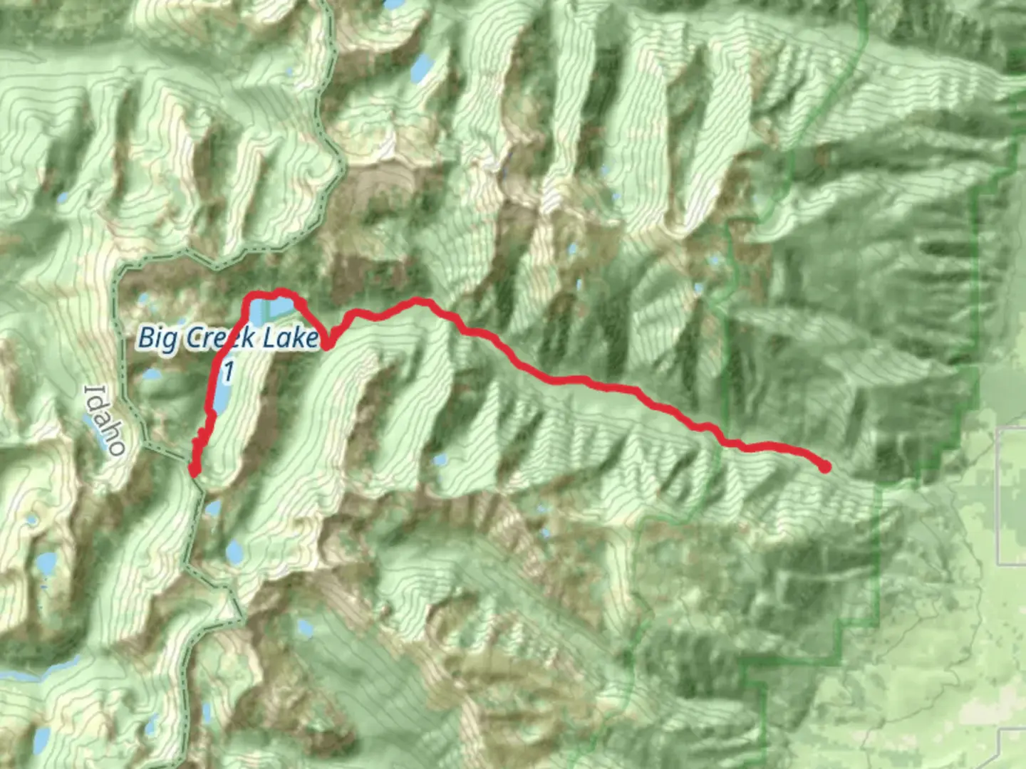 An image depicting the trail Big Creek Trail and its surrounding area.