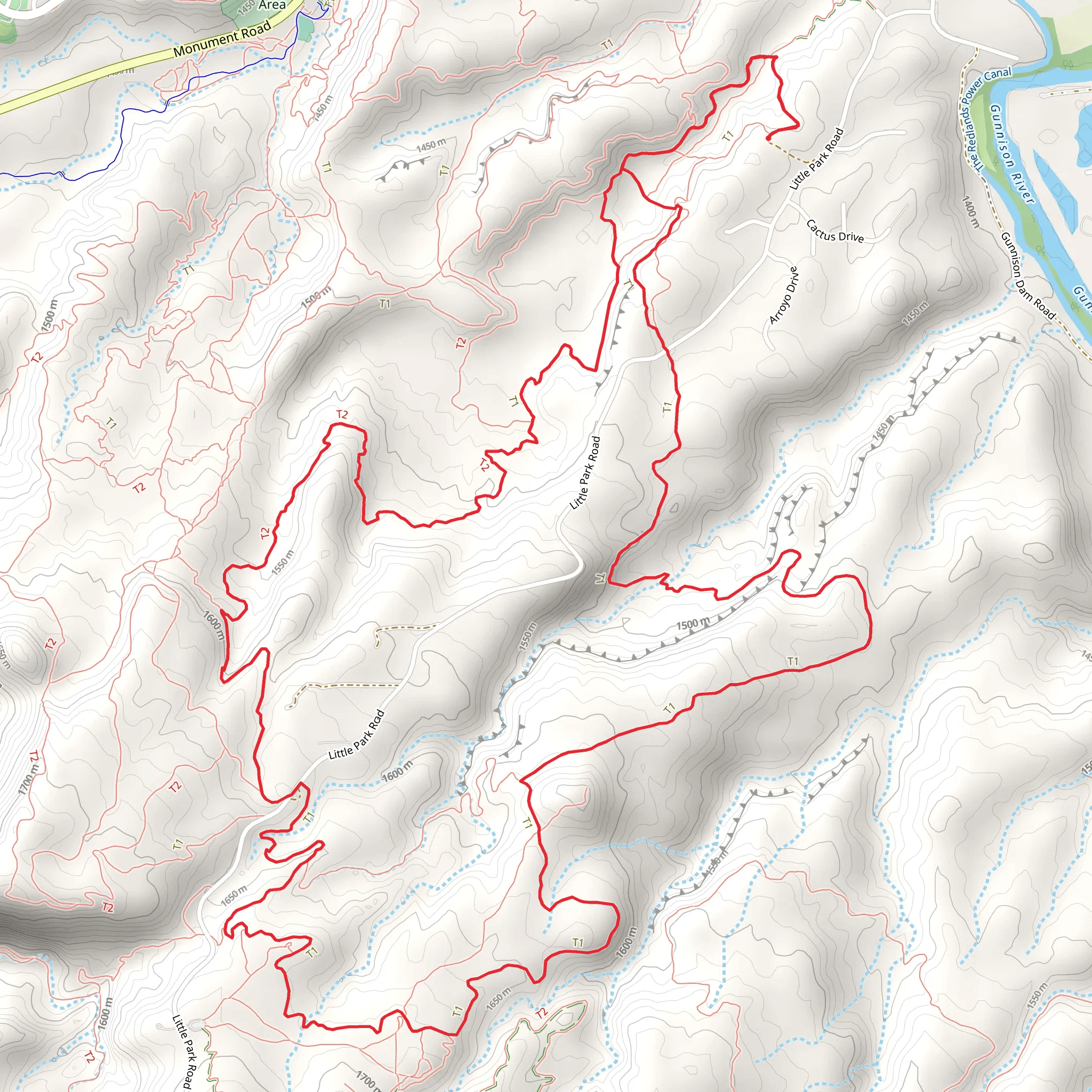 Holy Bucket and Gunny Loop Trail mobile static map
