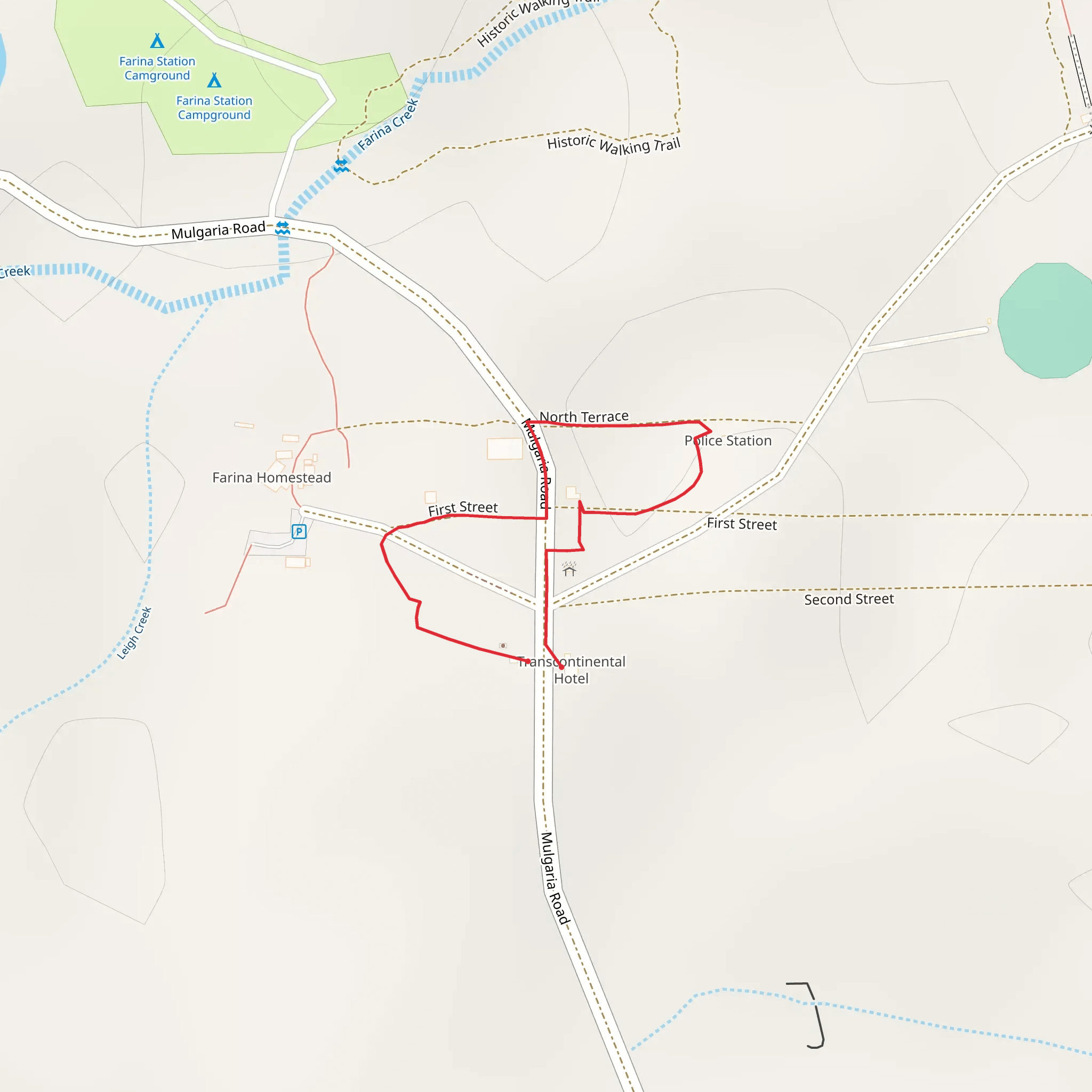 Farina Town Walking Trail mobile static map