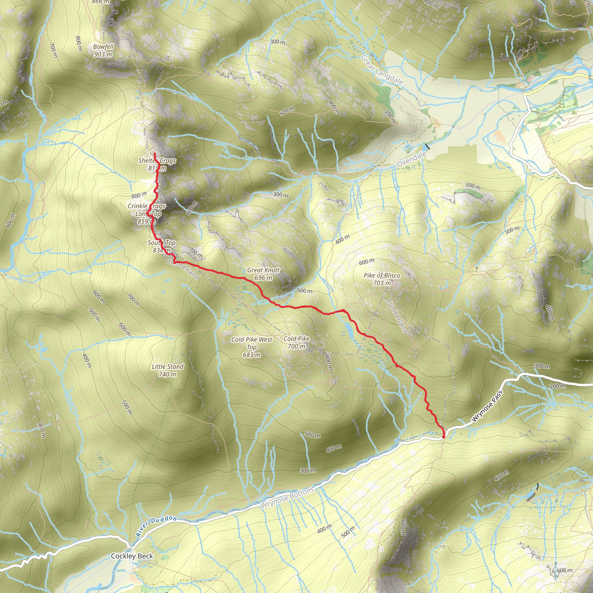 South Top and Long Top Walk mobile static map