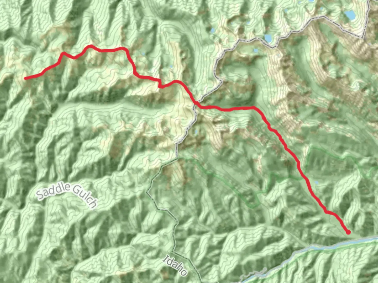 An image depicting the trail Burnt Strip Mountain via Watchtower Creek Trail and its surrounding area.