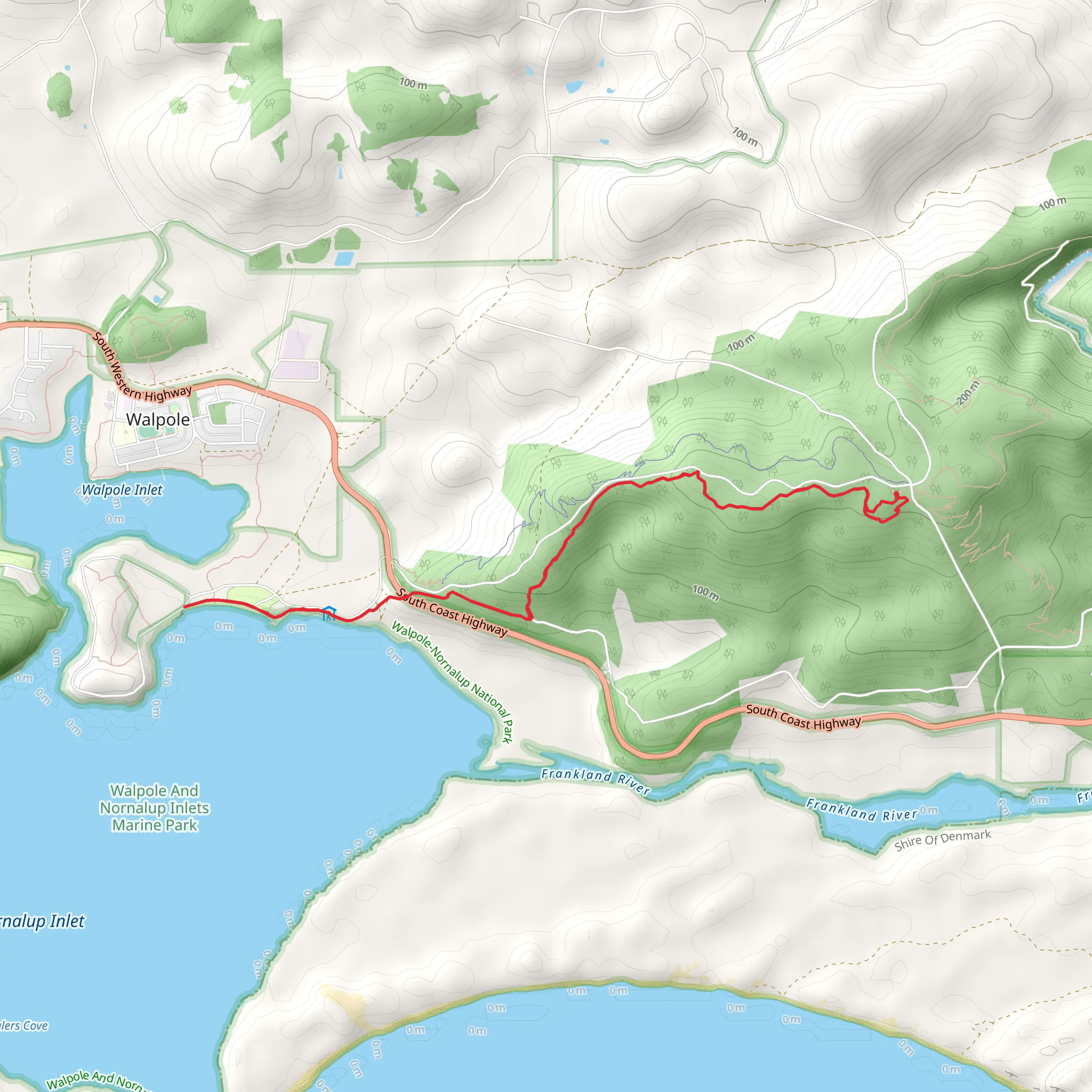Giant Tingle Tree to Coalmine Beach Trail mobile static map