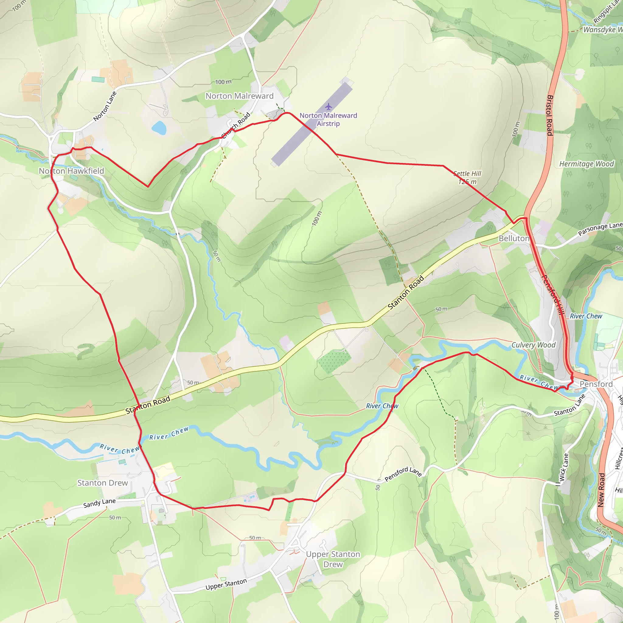 Pensford to Norton Hawkfield Loop mobile static map